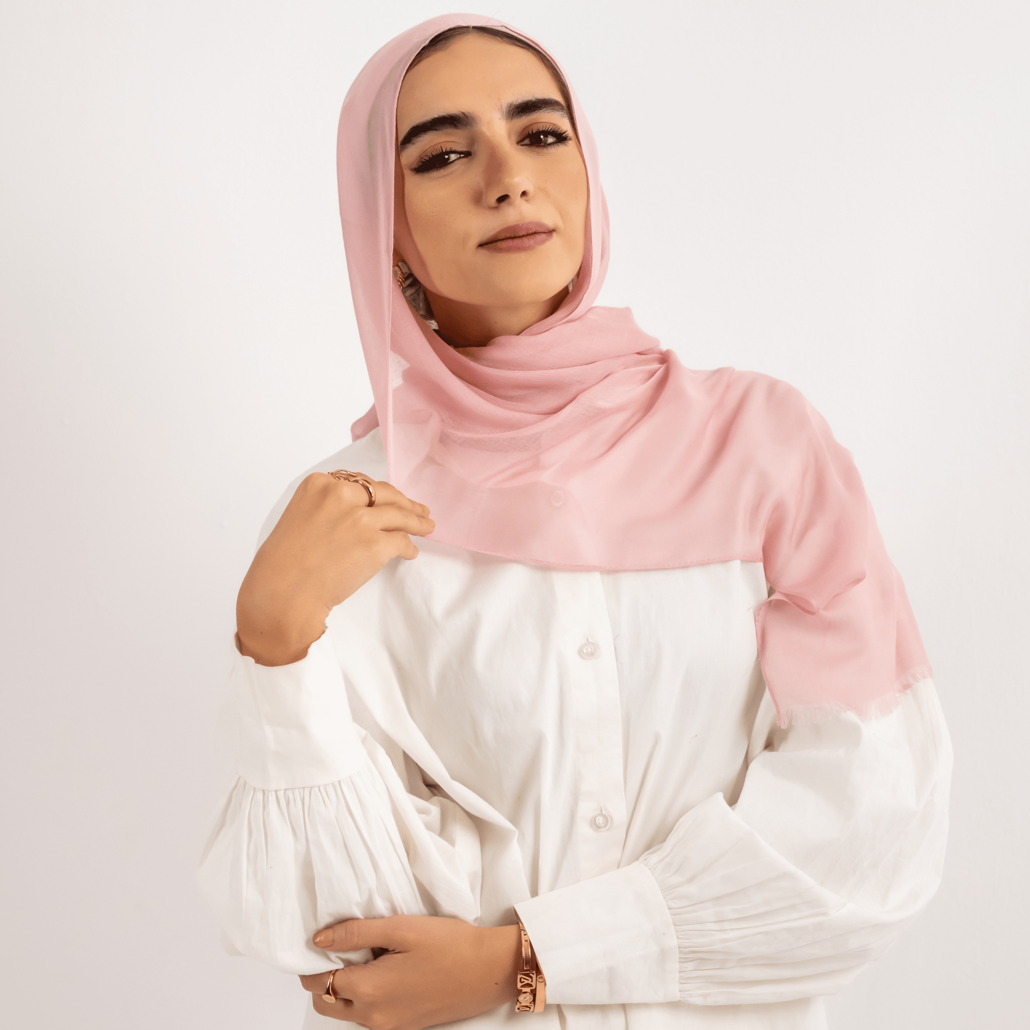Threaded Linen Plain Khafeef Scarf