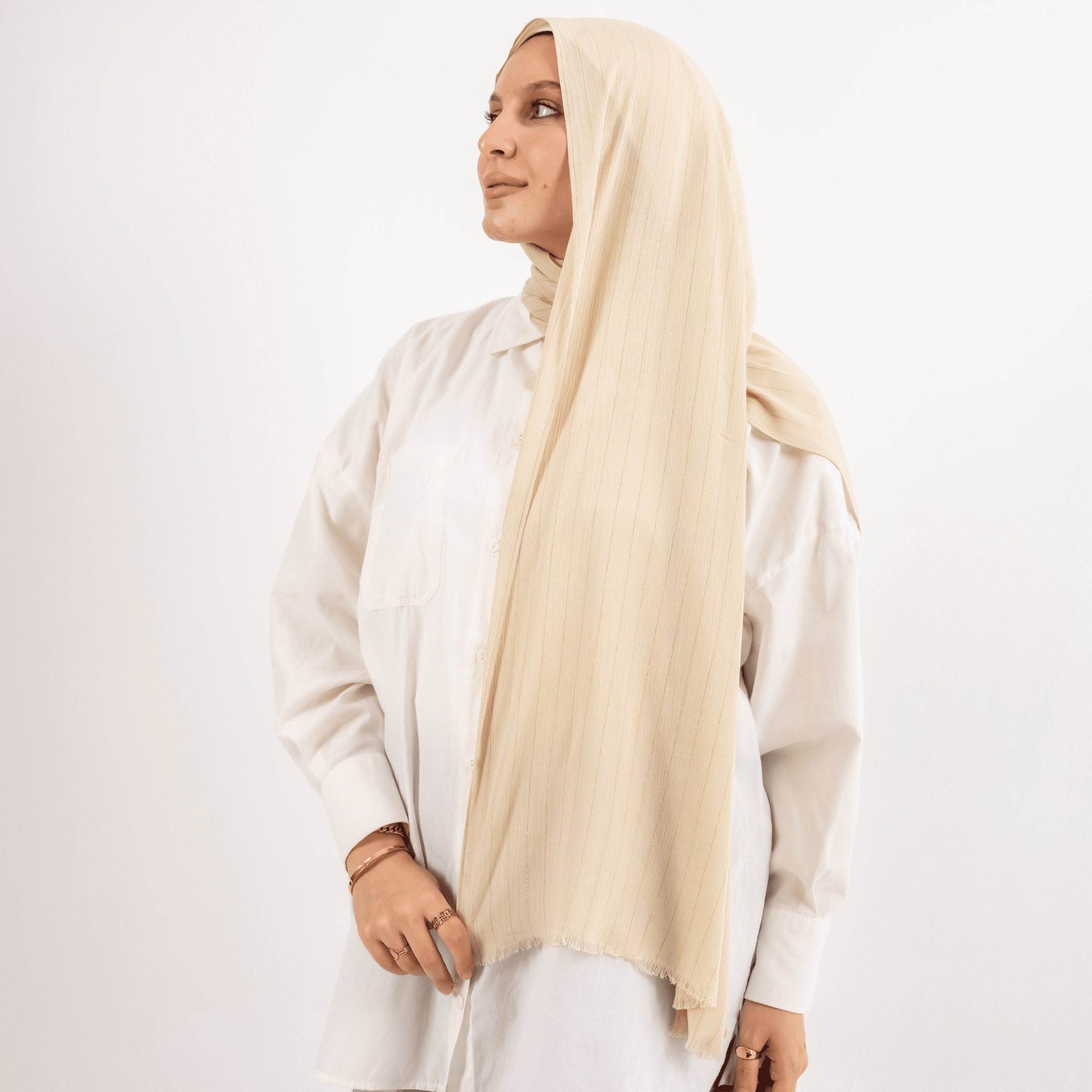 Viscose Golden Stripes Scarf