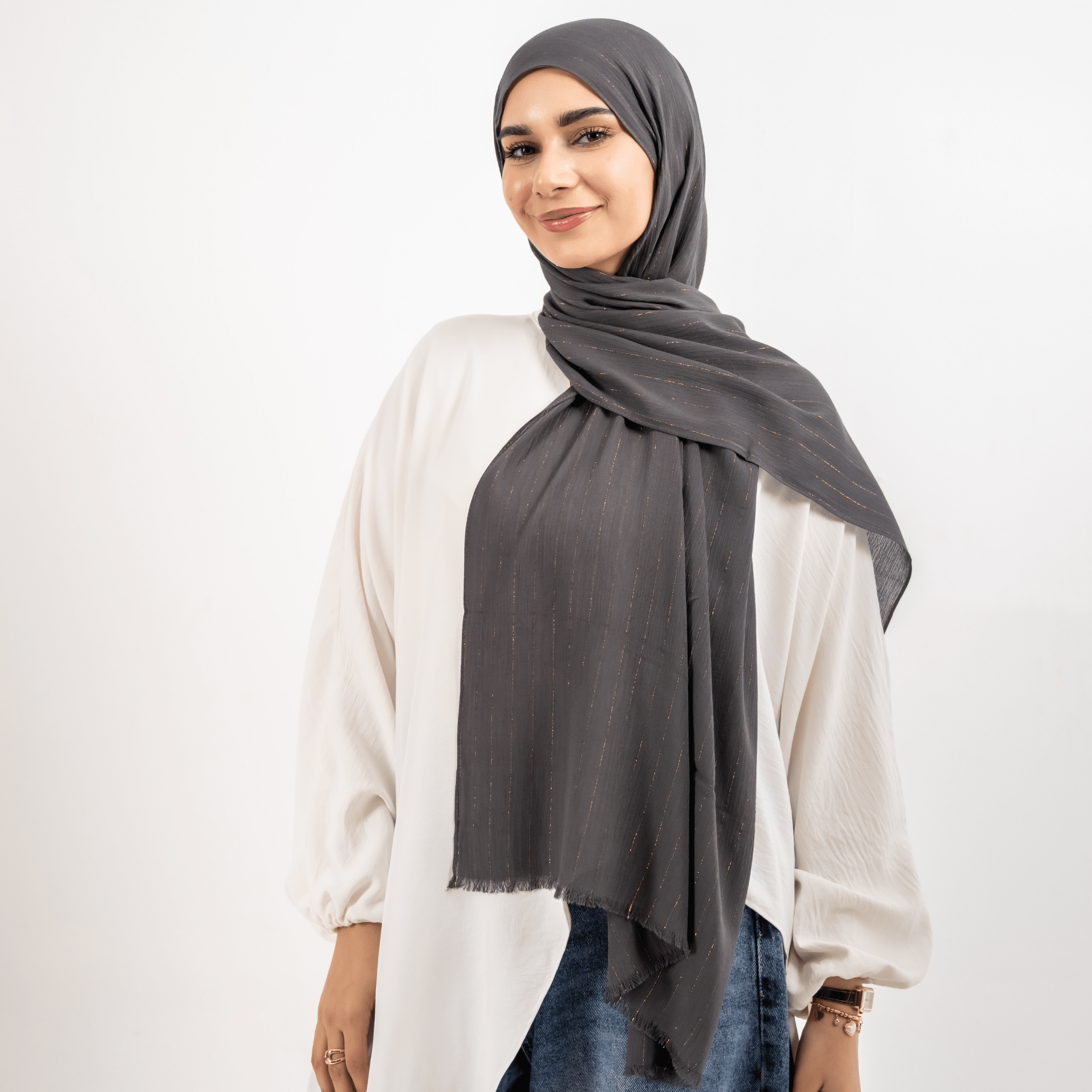 Viscose Golden Stripes Scarf