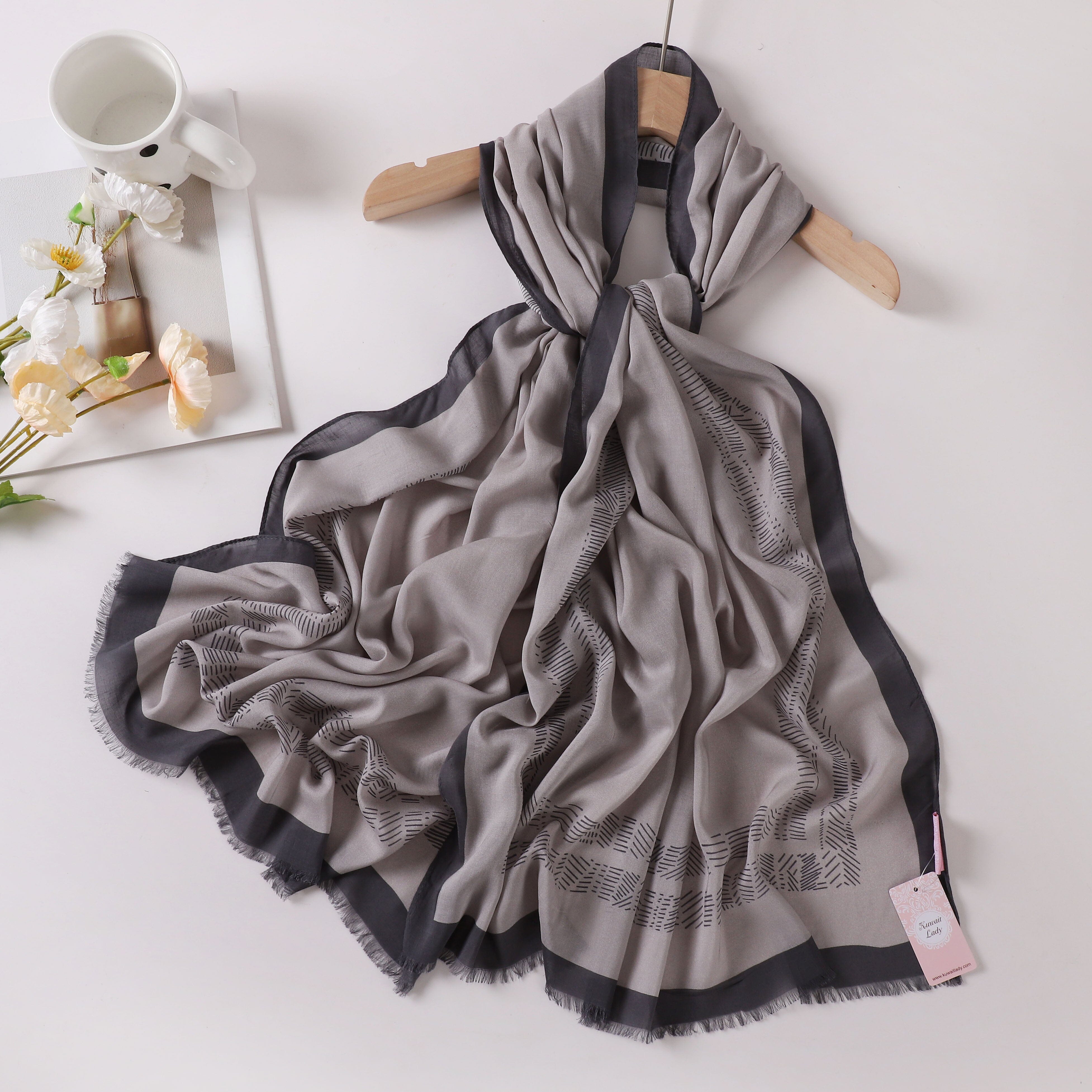 Viscose Language Print Scarf