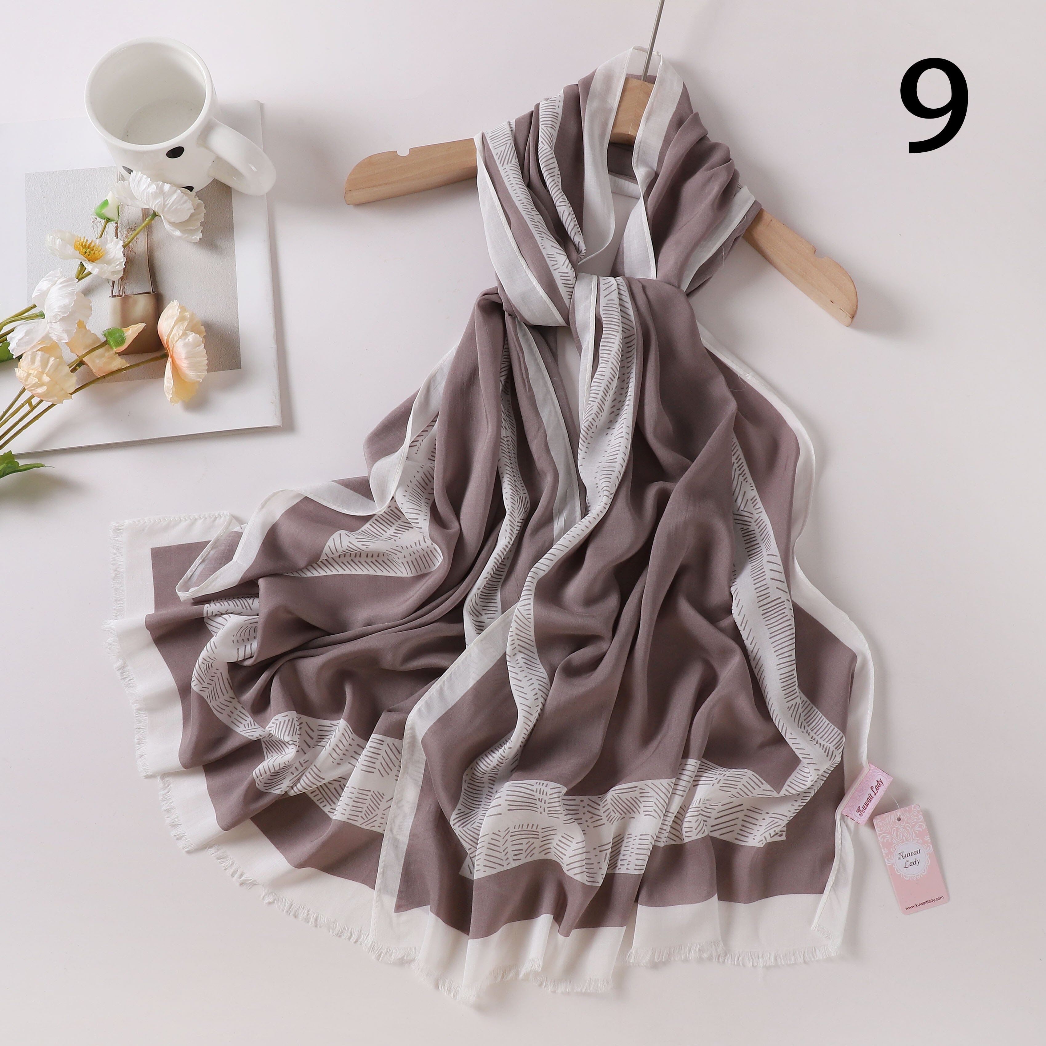 Viscose Language Print Scarf