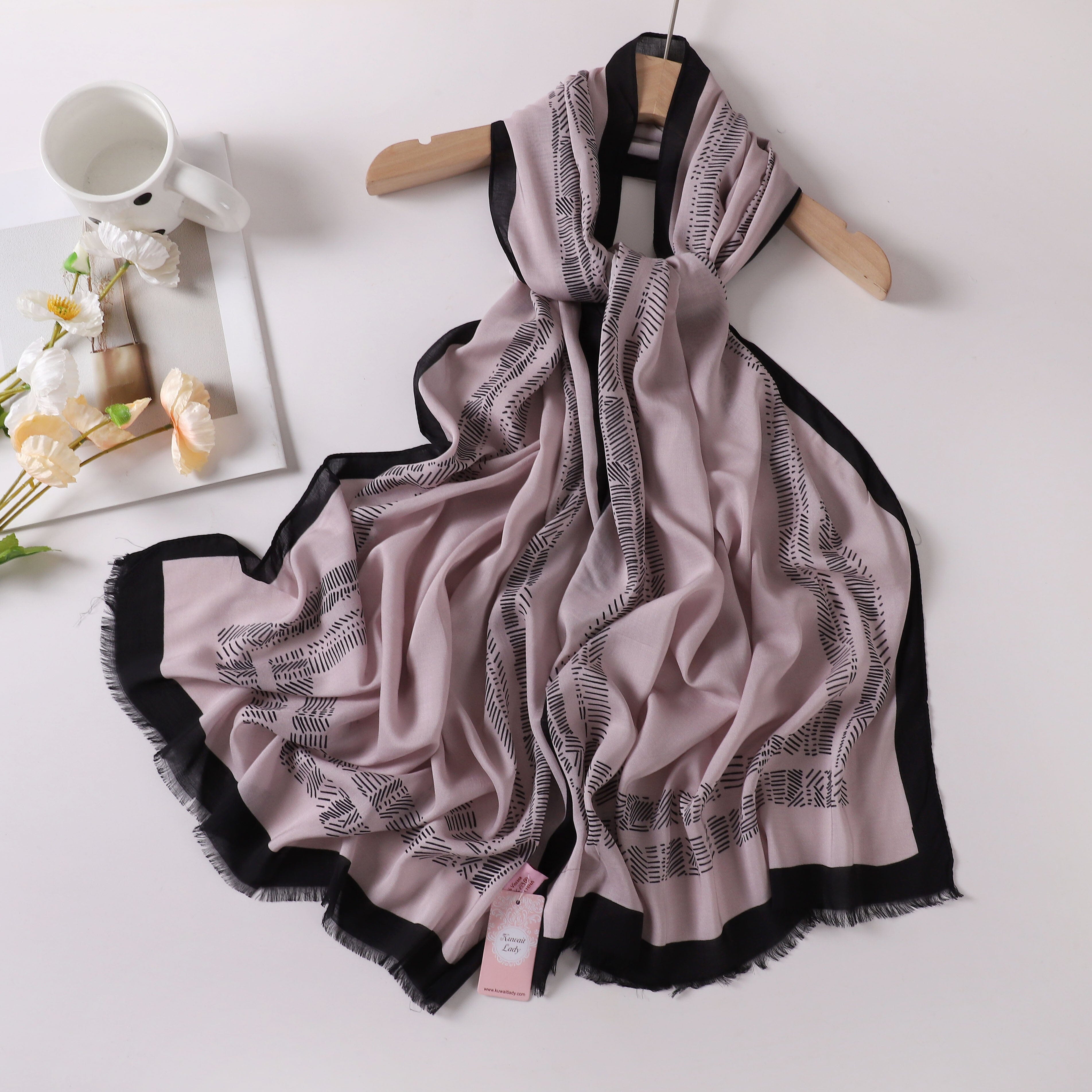 Viscose Language Print Scarf