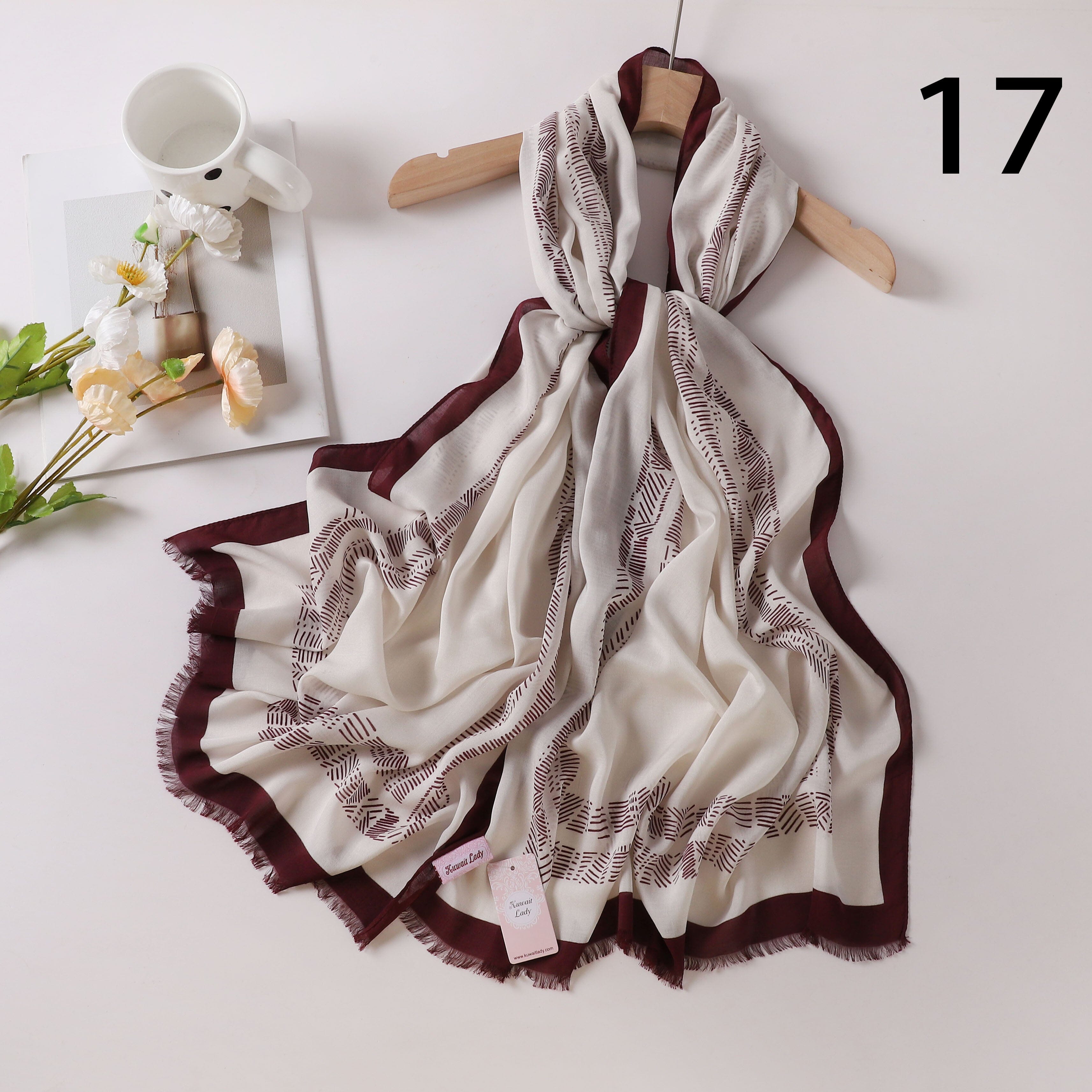 Viscose Language Print Scarf