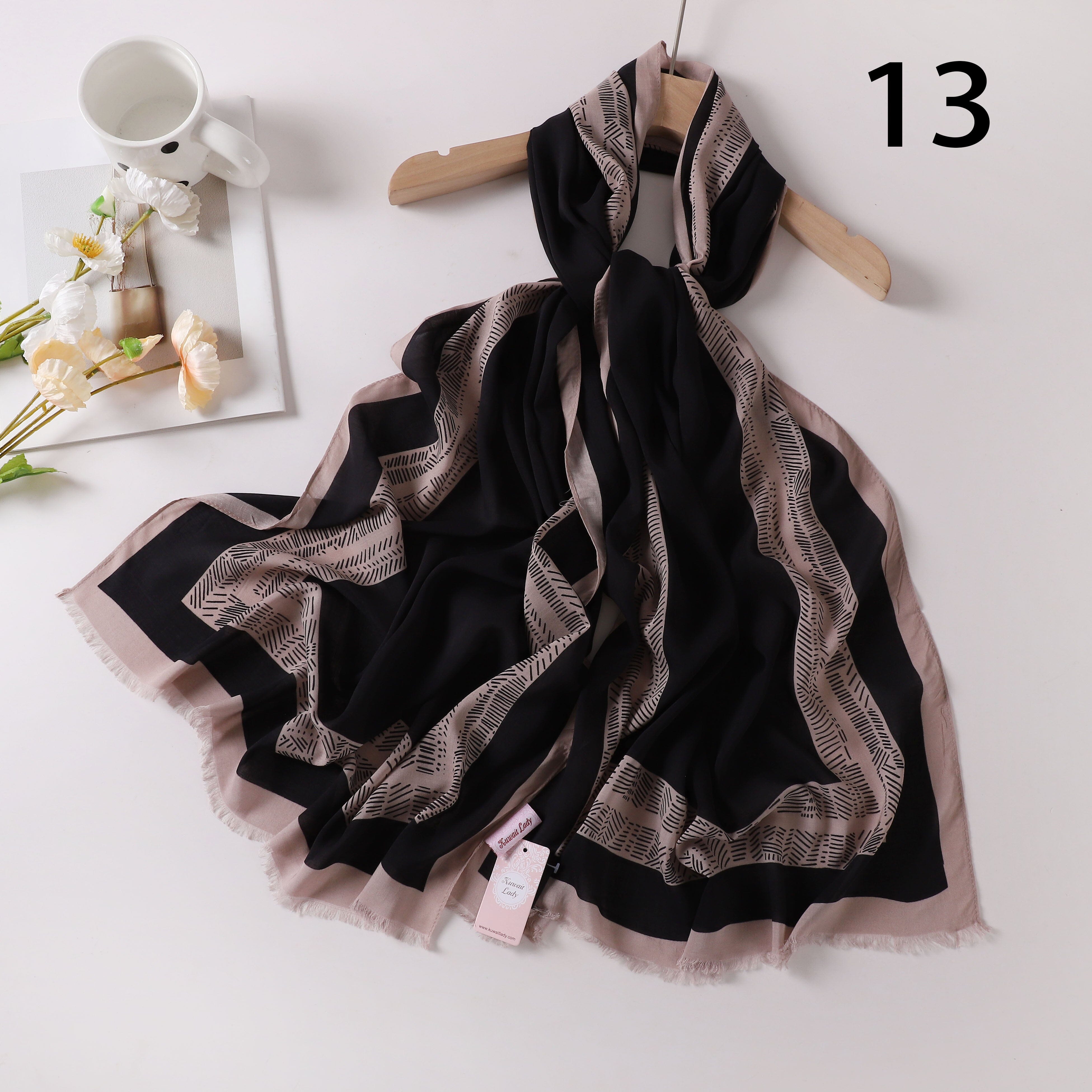 Viscose Language Print Scarf