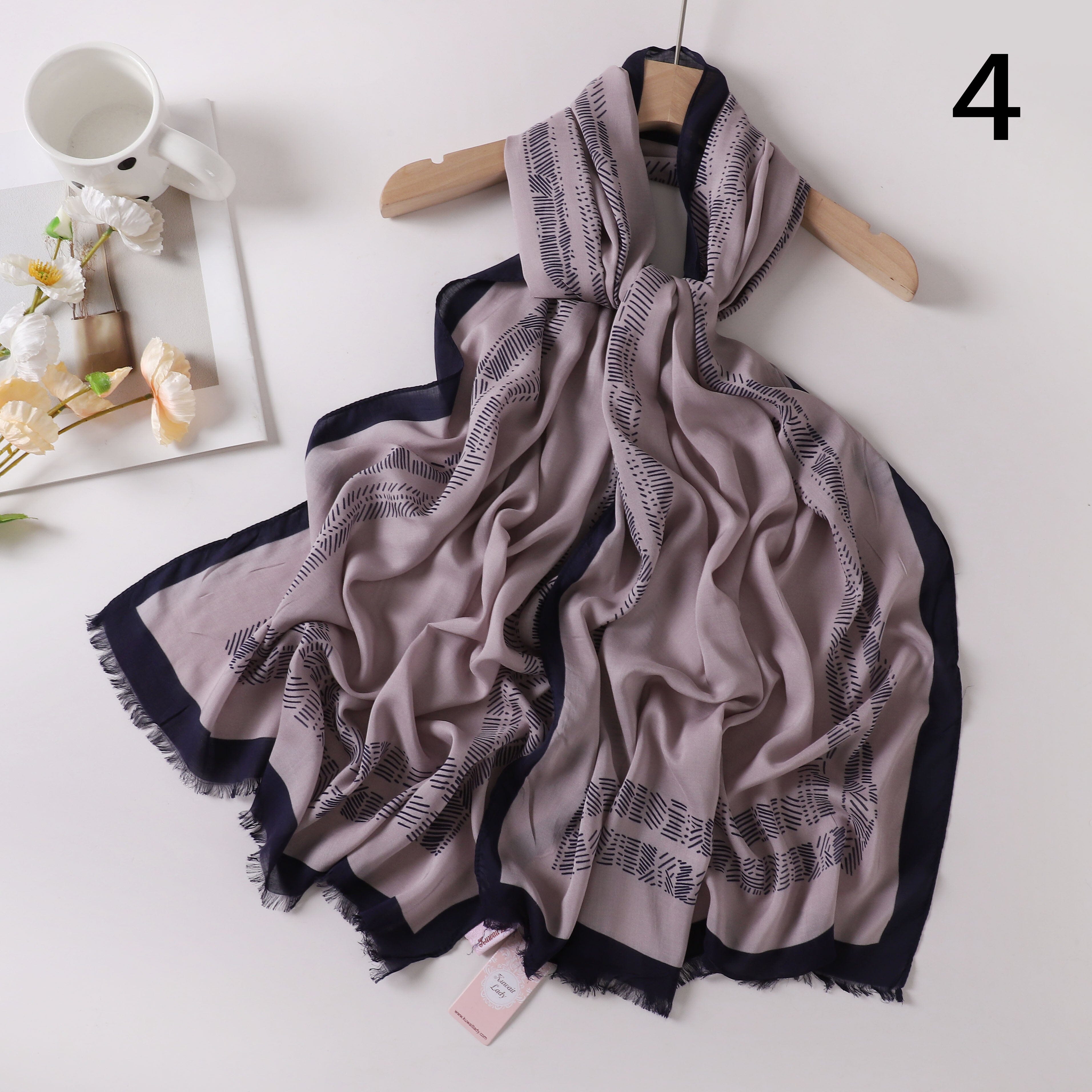 Viscose Language Print Scarf