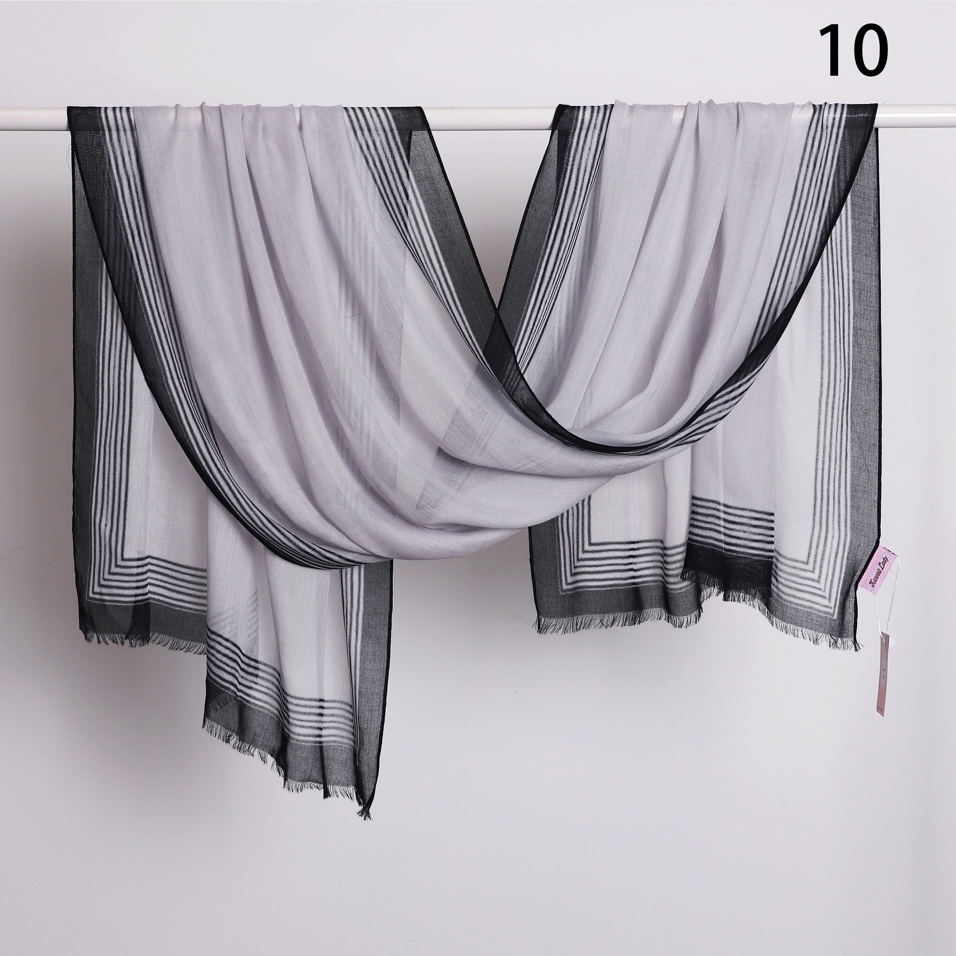 Wide Border Linen Scarf