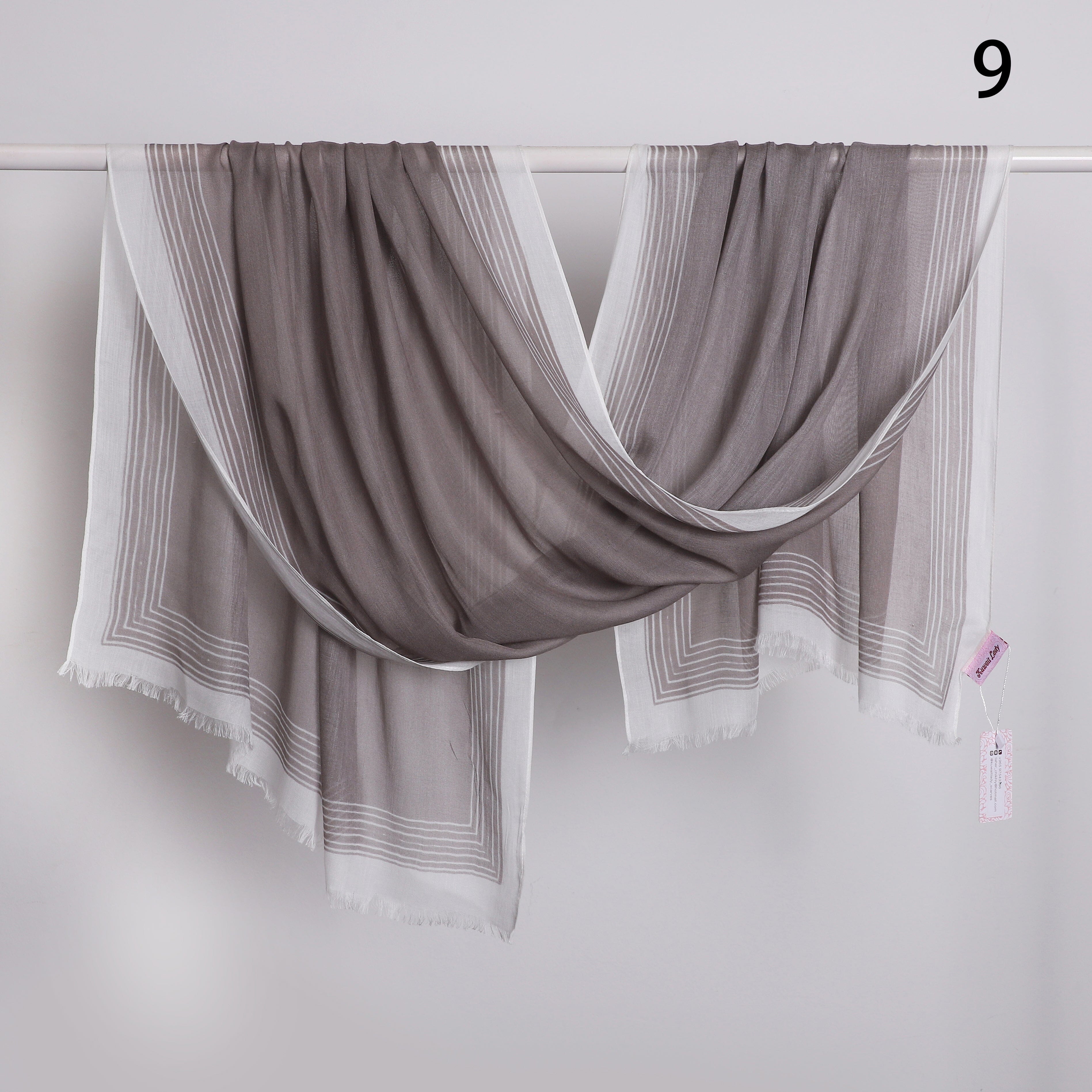 Wide Border Linen Scarf