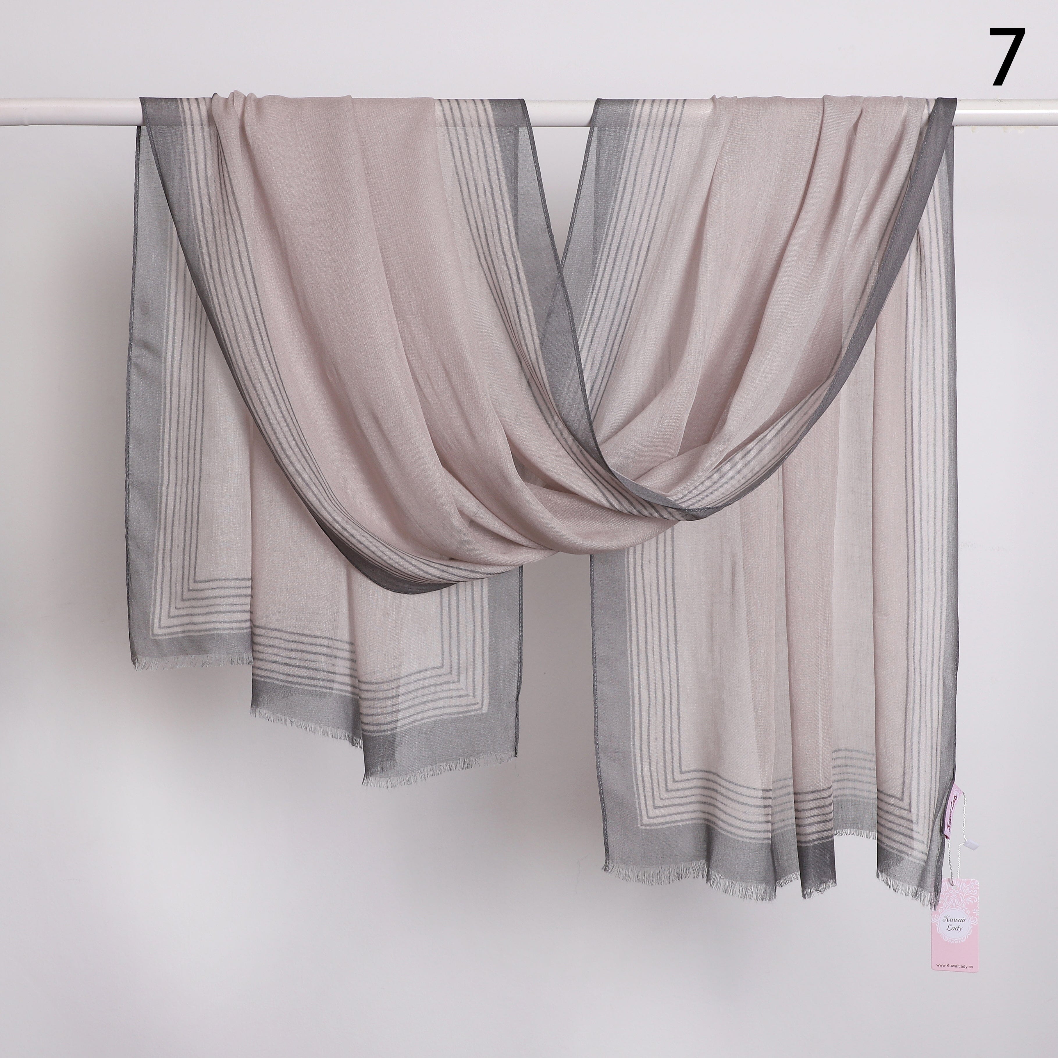 Wide Border Linen Scarf