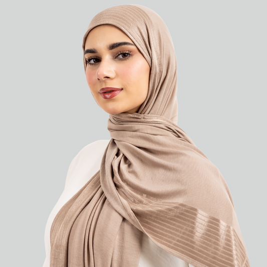 وشاح مخطط من القطن والساتان