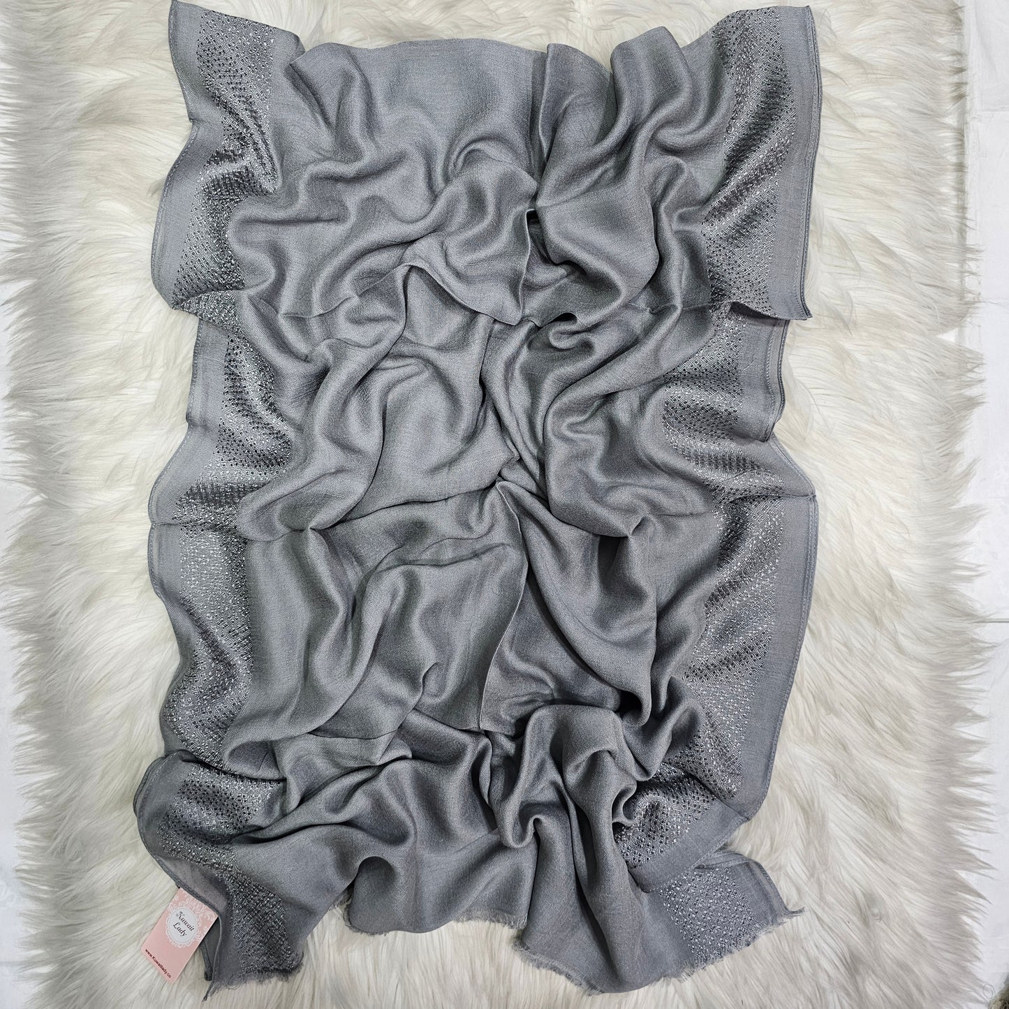 Dual Embroidery Linen Scarf