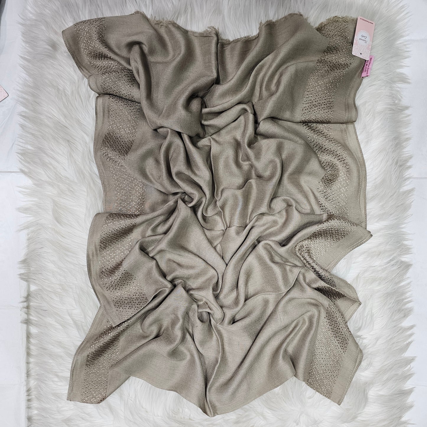 Dual Embroidery Linen Scarf