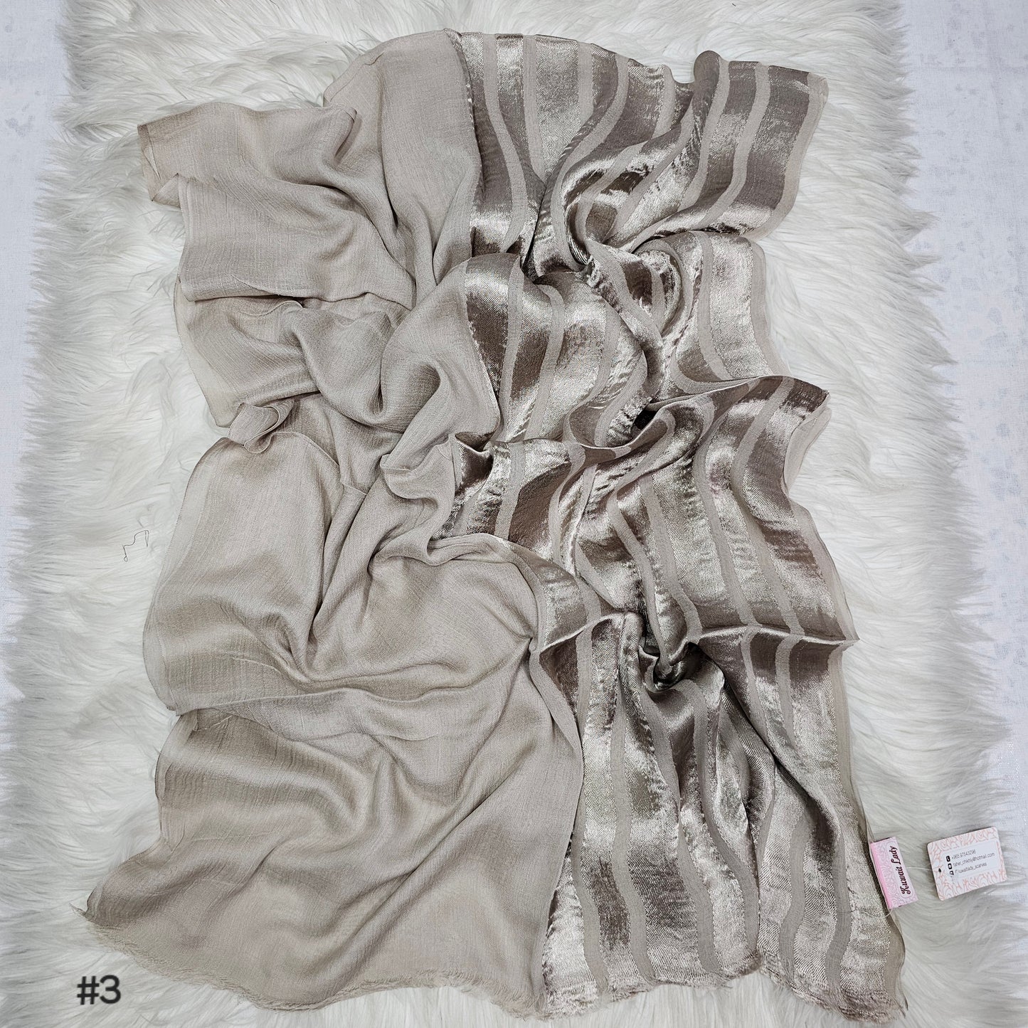 Satin & Plain Linen Duo Scarf