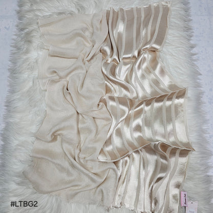 Satin & Plain Linen Duo Scarf