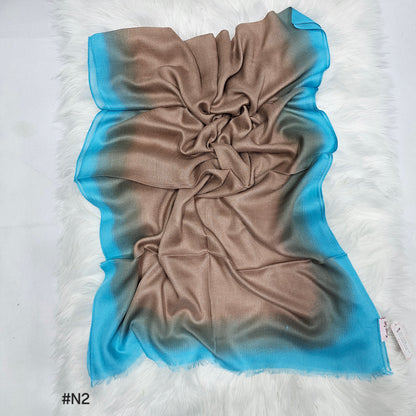 Fading Gradient Border Linen Ombre Scarf