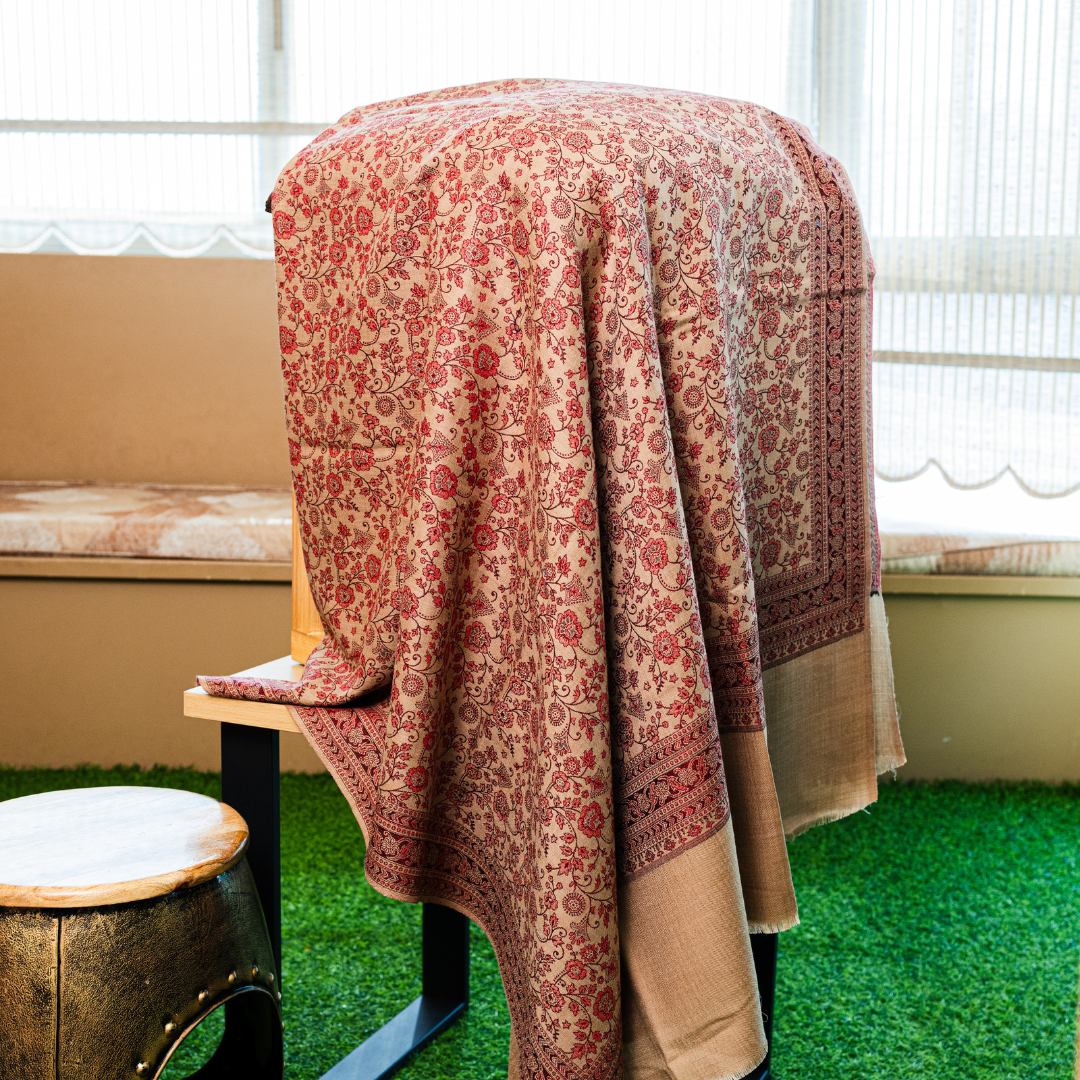All-Over Floral Pattern Shawl