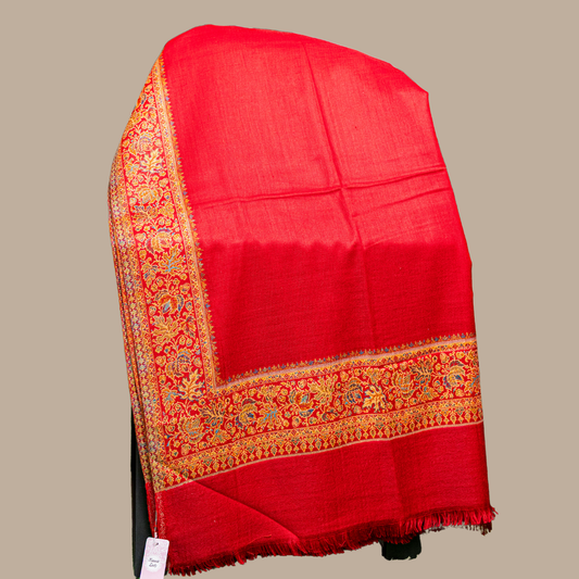 Fine Border Embroidery Print Shawl