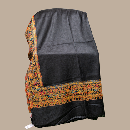 Fine Border Embroidery Print Shawl