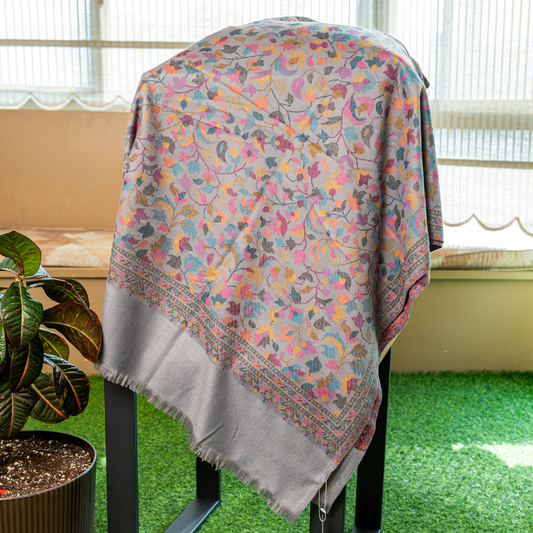 Multicolor Threadwork Kashmiri Shawl