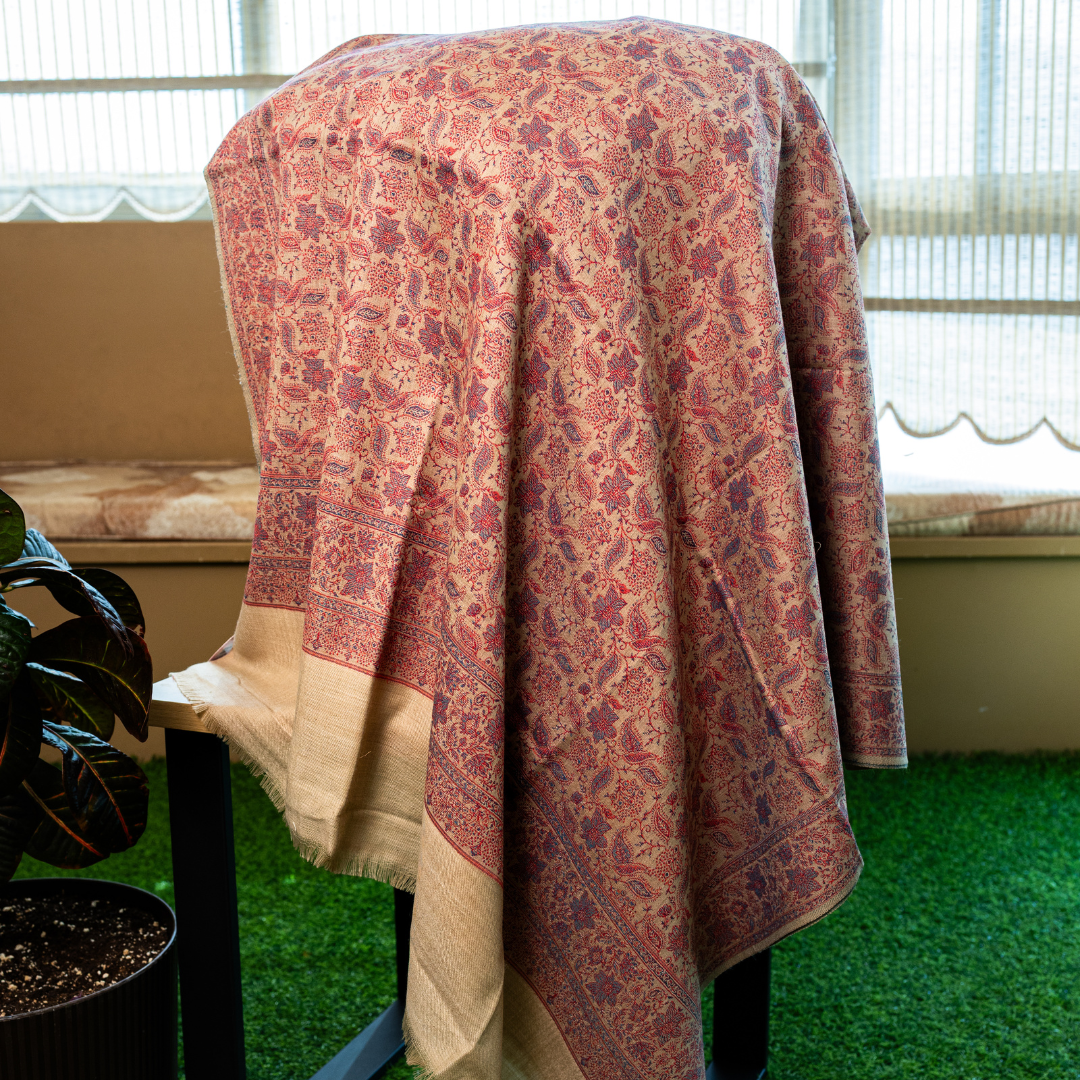 All-Over Floral Pattern Shawl
