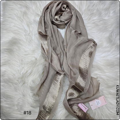 Golden Touch Satin Linen Scarf