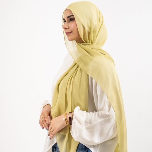 Threaded Linen Plain Khafeef Scarf