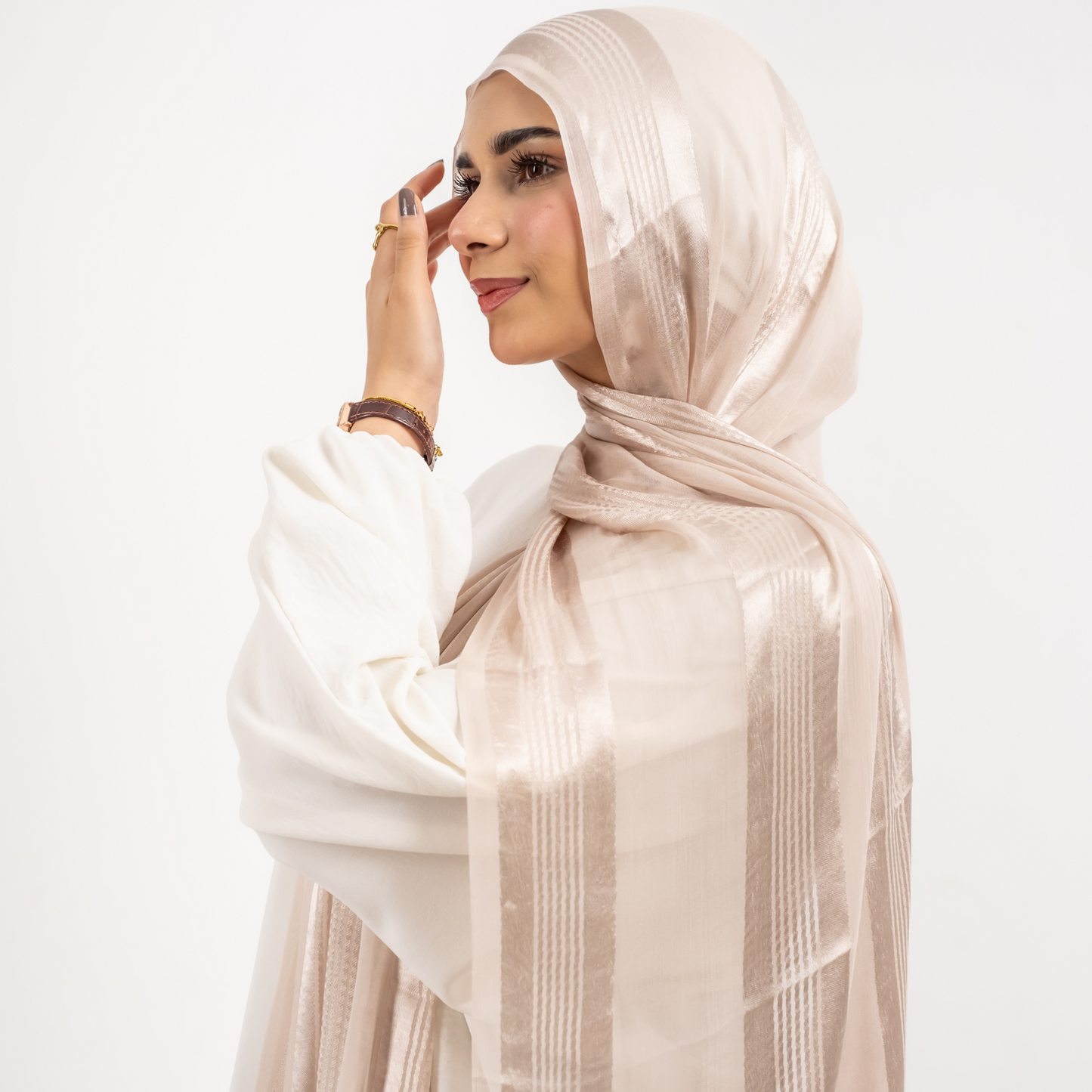 Linen Satin Stripes Scarf