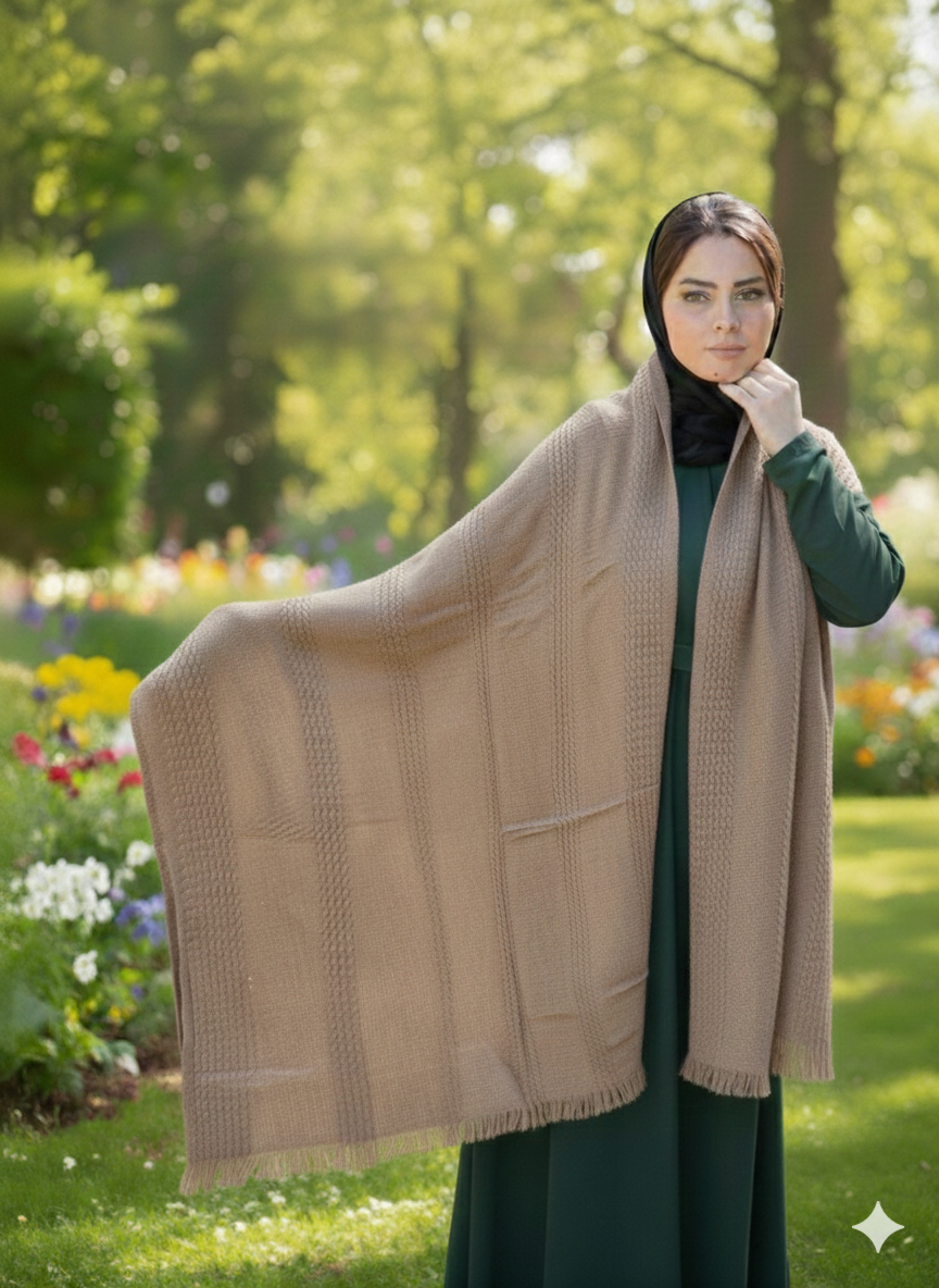 Striped Acrylic Shawl