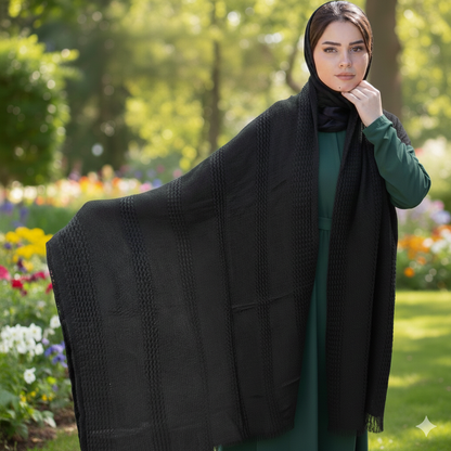 Striped Acrylic Shawl