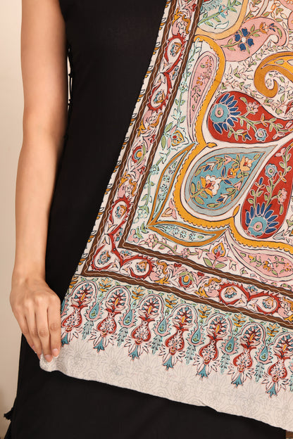 Kalamkari Pashmina Blend Shawl – Art Layout