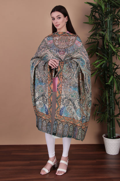 Kalamkari Pashmina Blend Shawl – Colour Flow