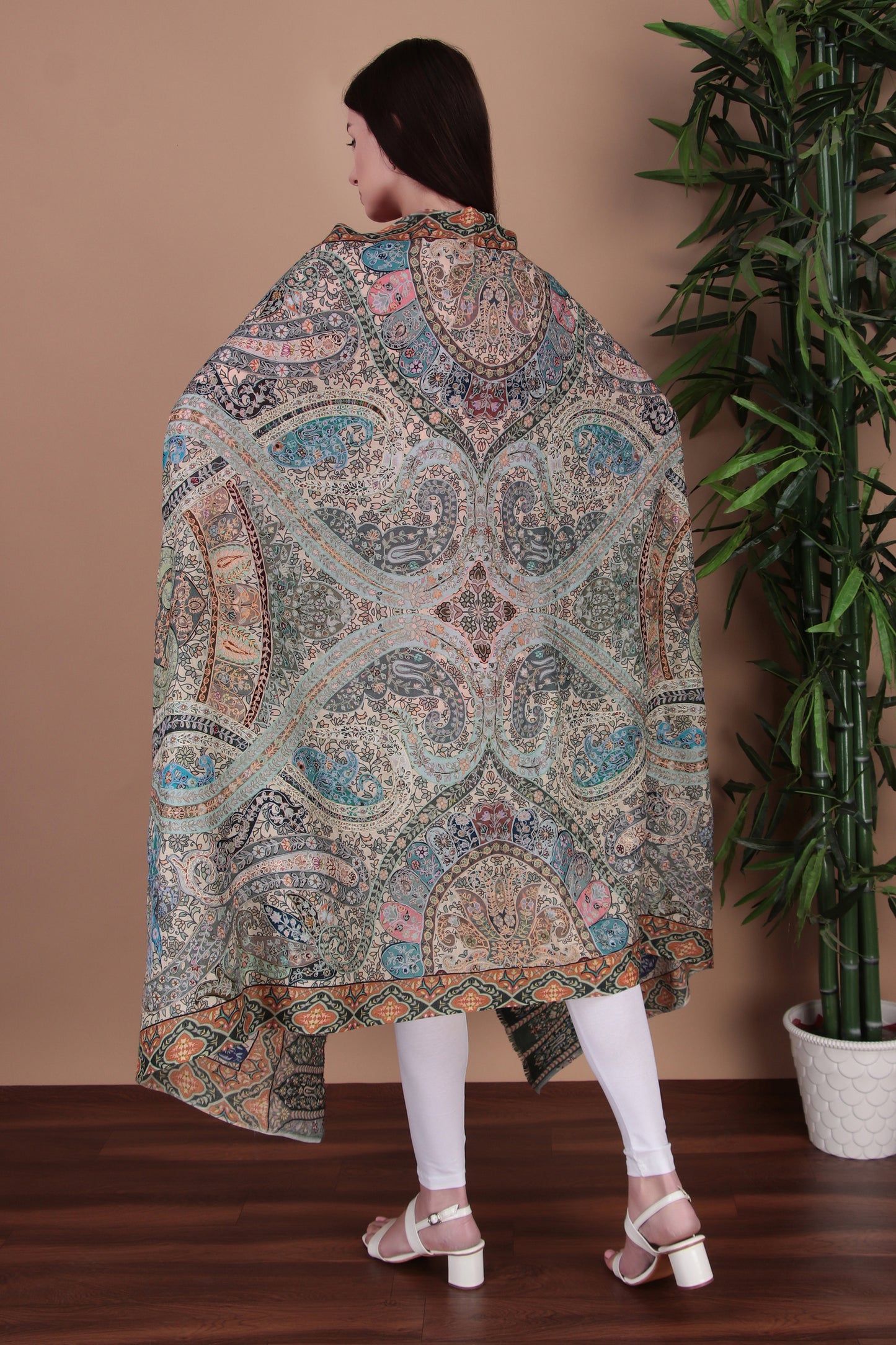 Kalamkari Pashmina Blend Shawl – Colour Flow