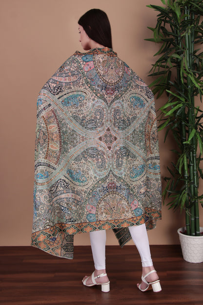 Kalamkari Pashmina Blend Shawl – Colour Flow