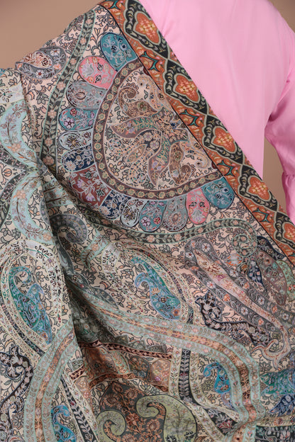 Kalamkari Pashmina Blend Shawl – Colour Flow