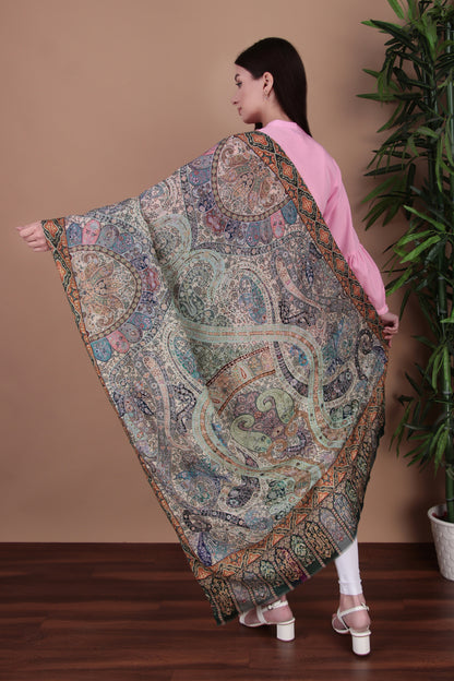 Kalamkari Pashmina Blend Shawl – Colour Flow