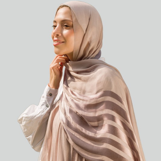 Satin & Plain Linen Duo Scarf