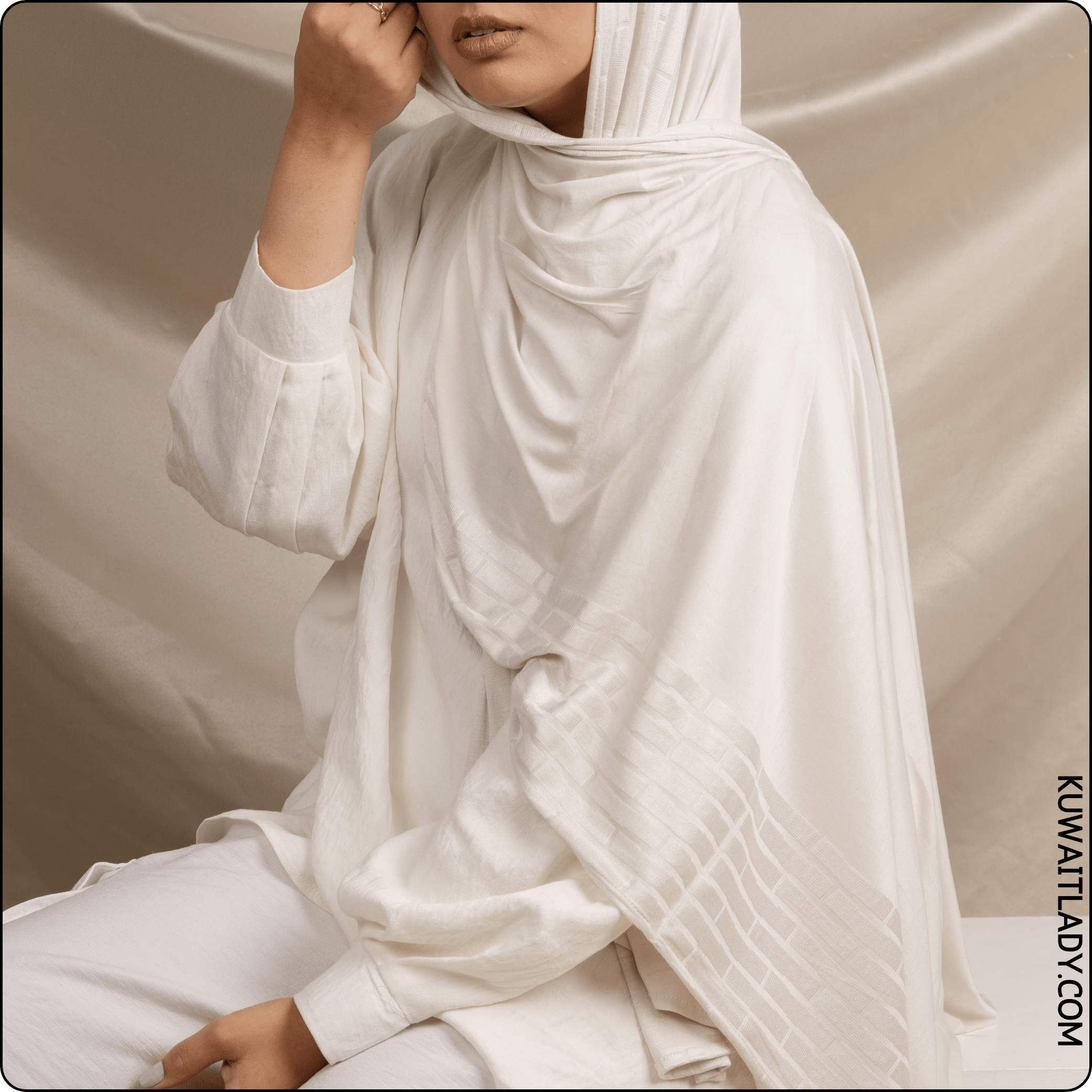 Brick Border Cotton Scarf