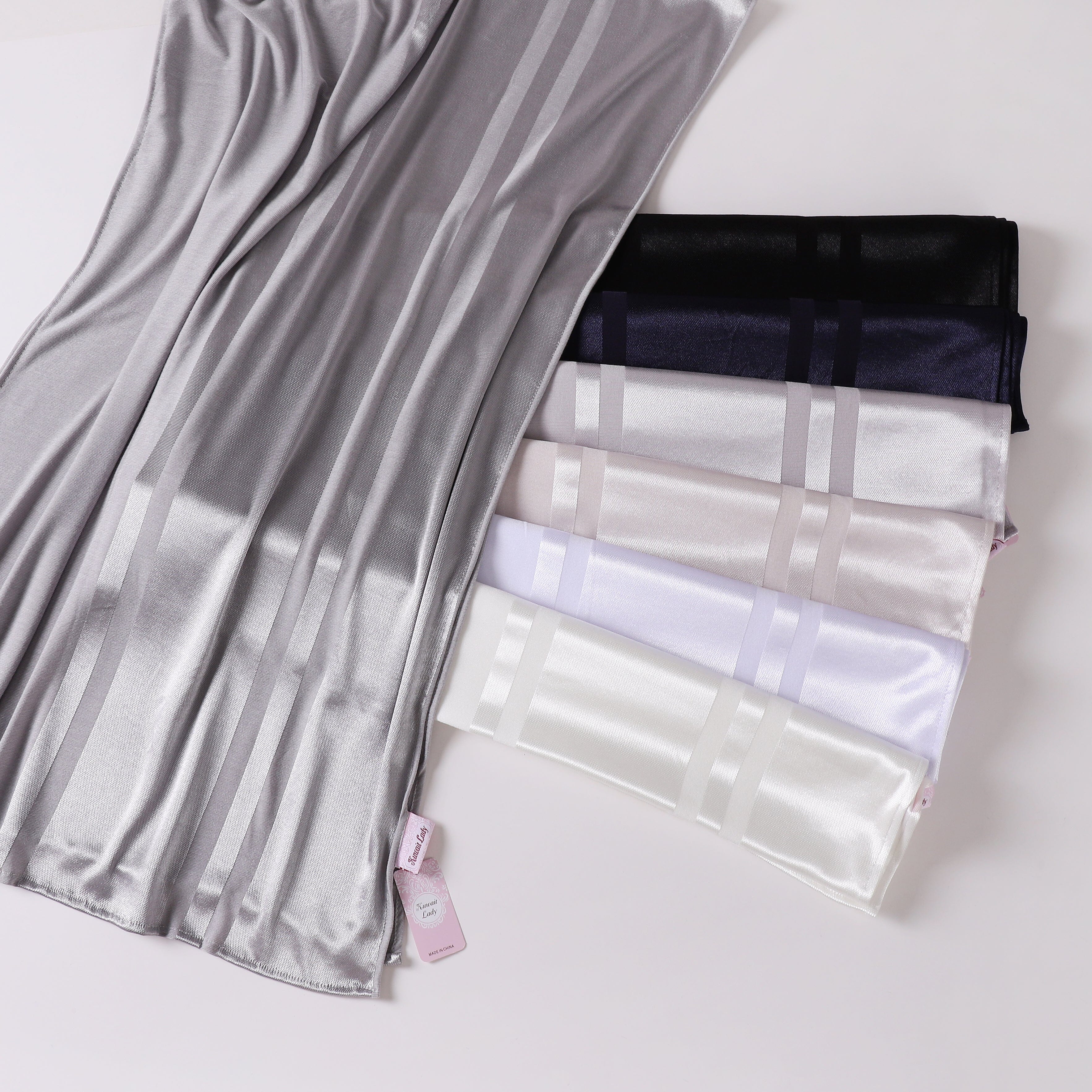 Cotton Satin Panel Scarf