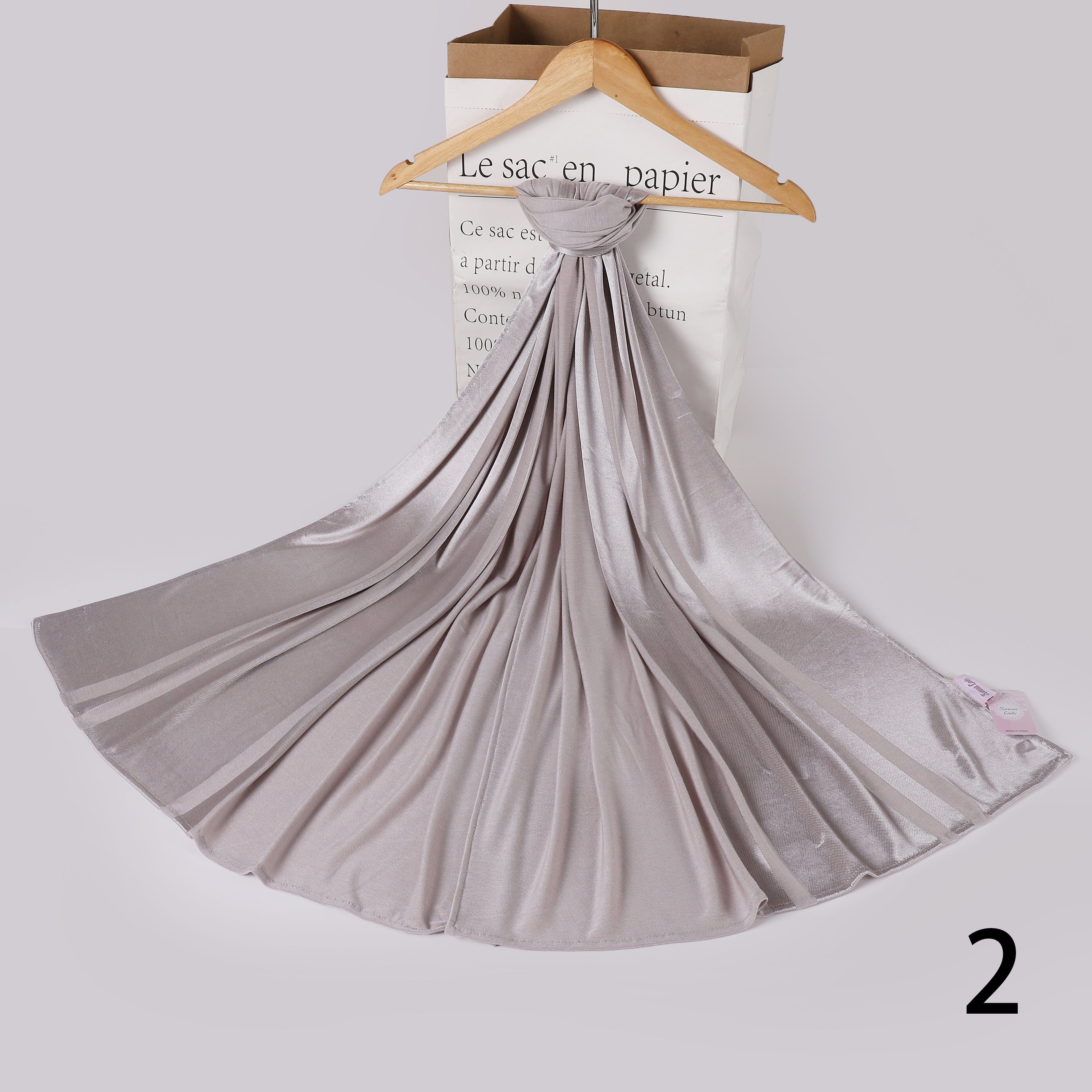 Cotton Satin Panel Scarf