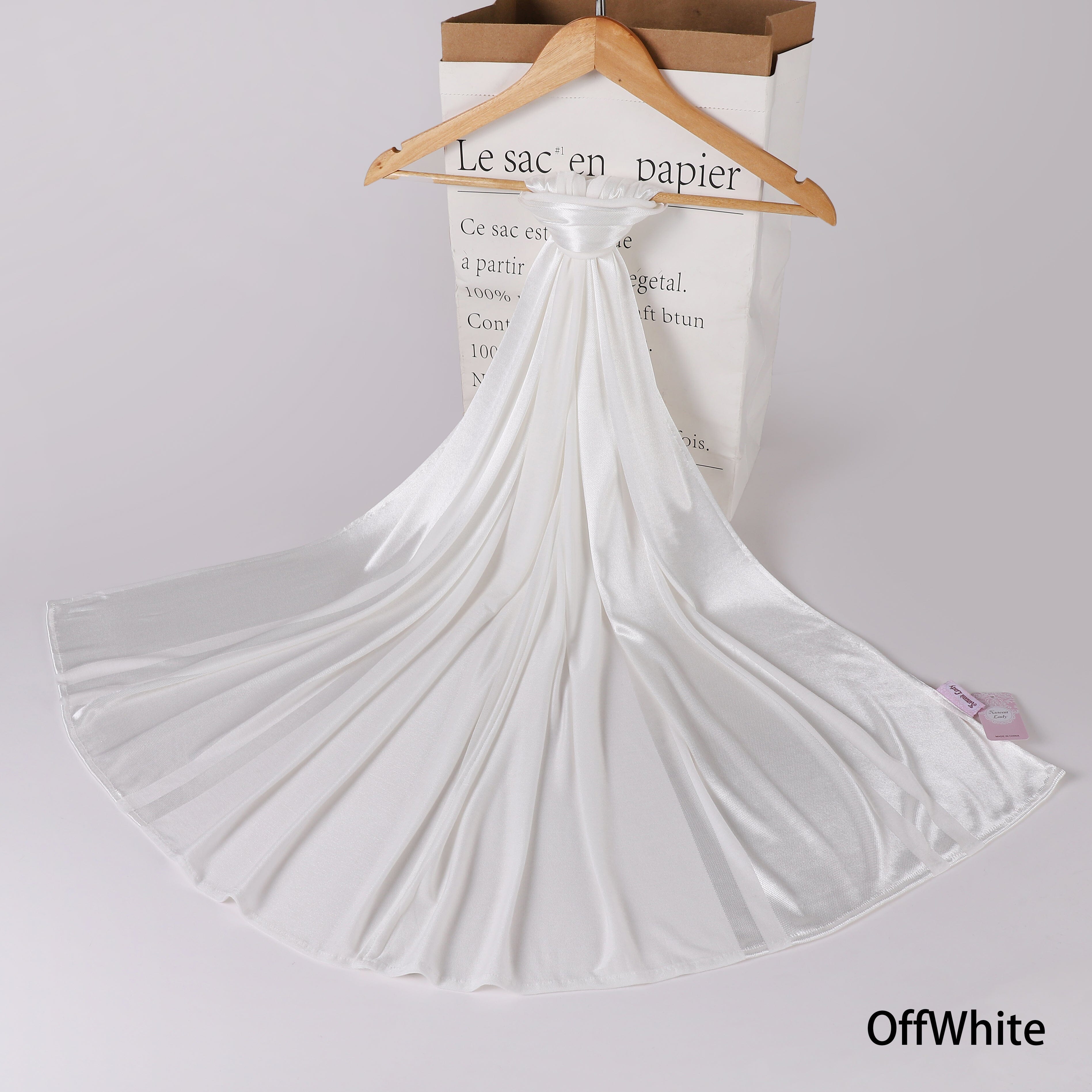 Cotton Satin Panel Scarf