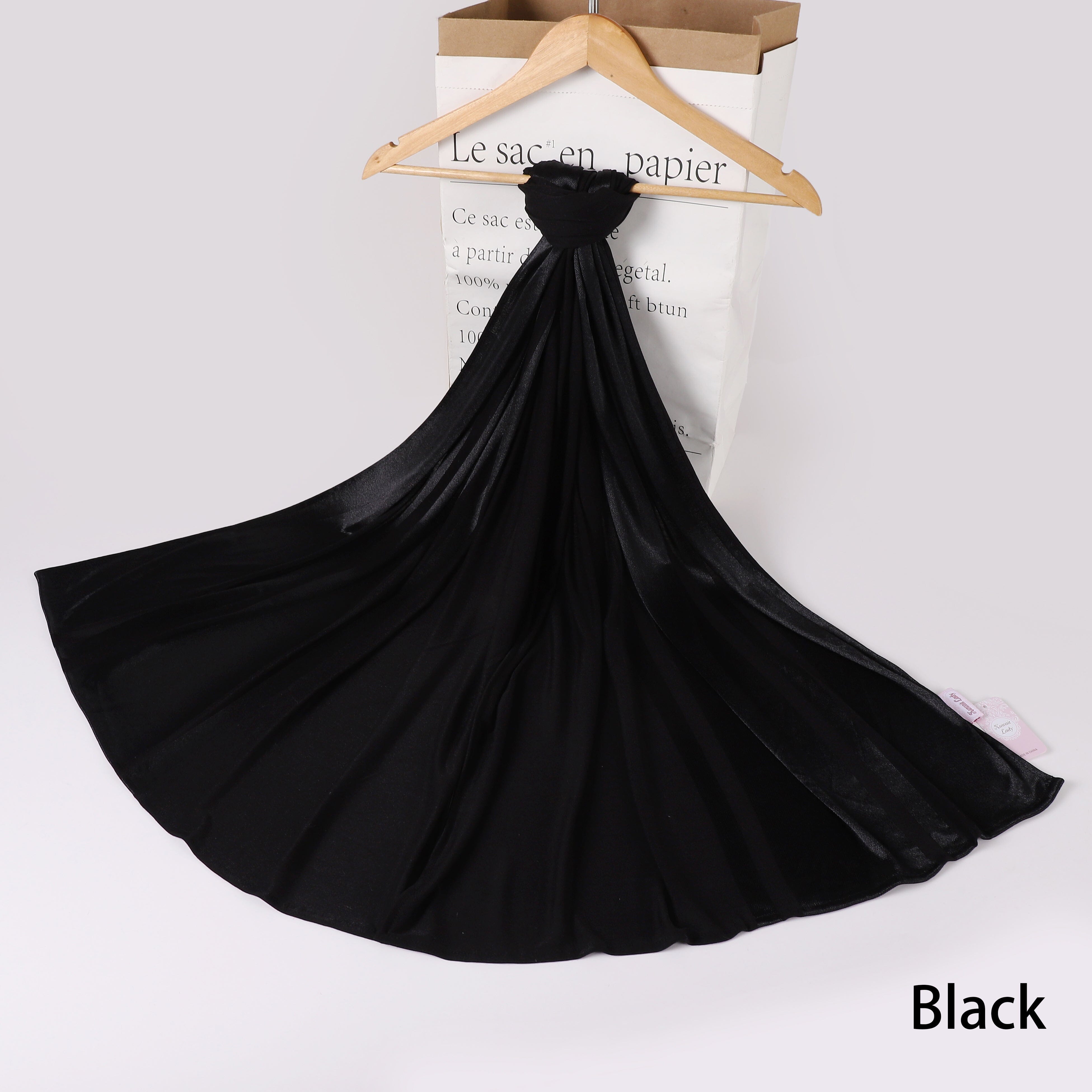 Cotton Satin Panel Scarf