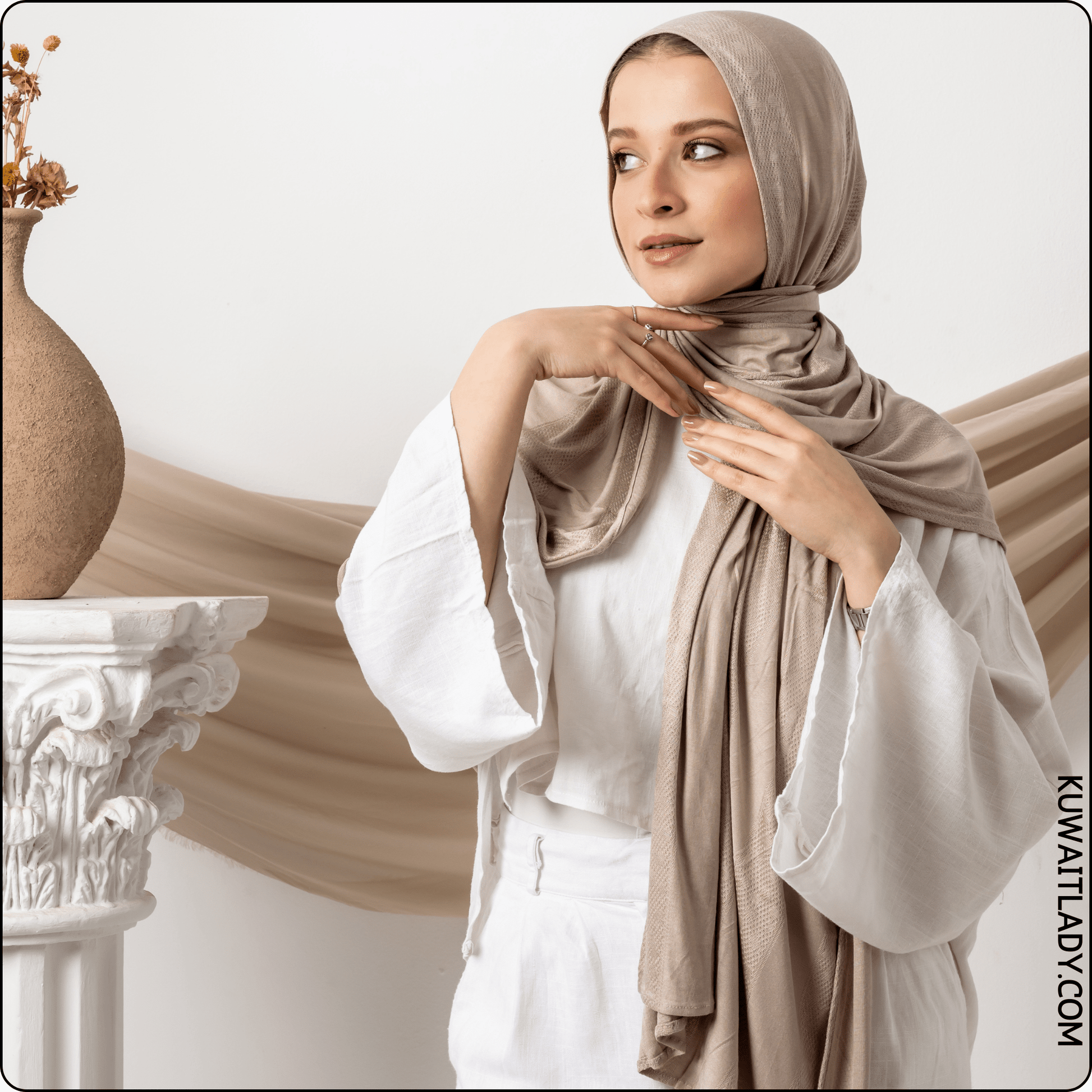 Dotted Cotton Stretch Scarf