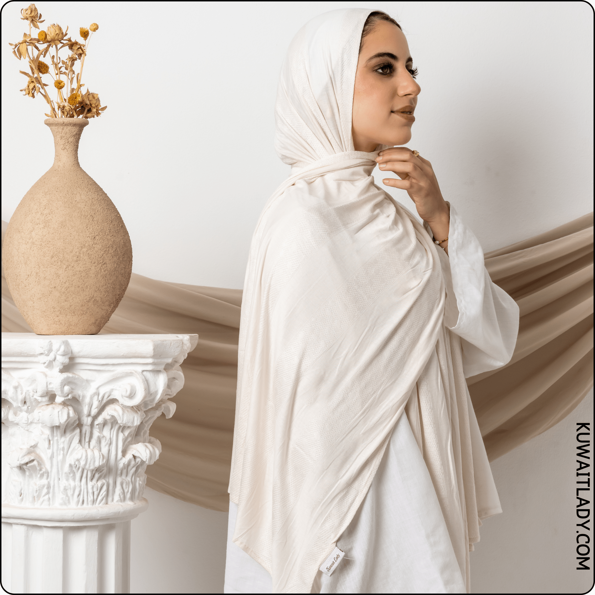 Dotted Cotton Stretch Scarf