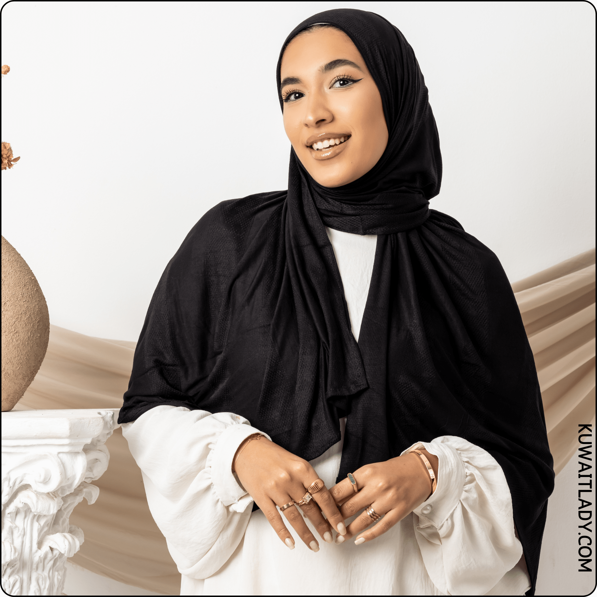 Dotted Cotton Stretch Scarf