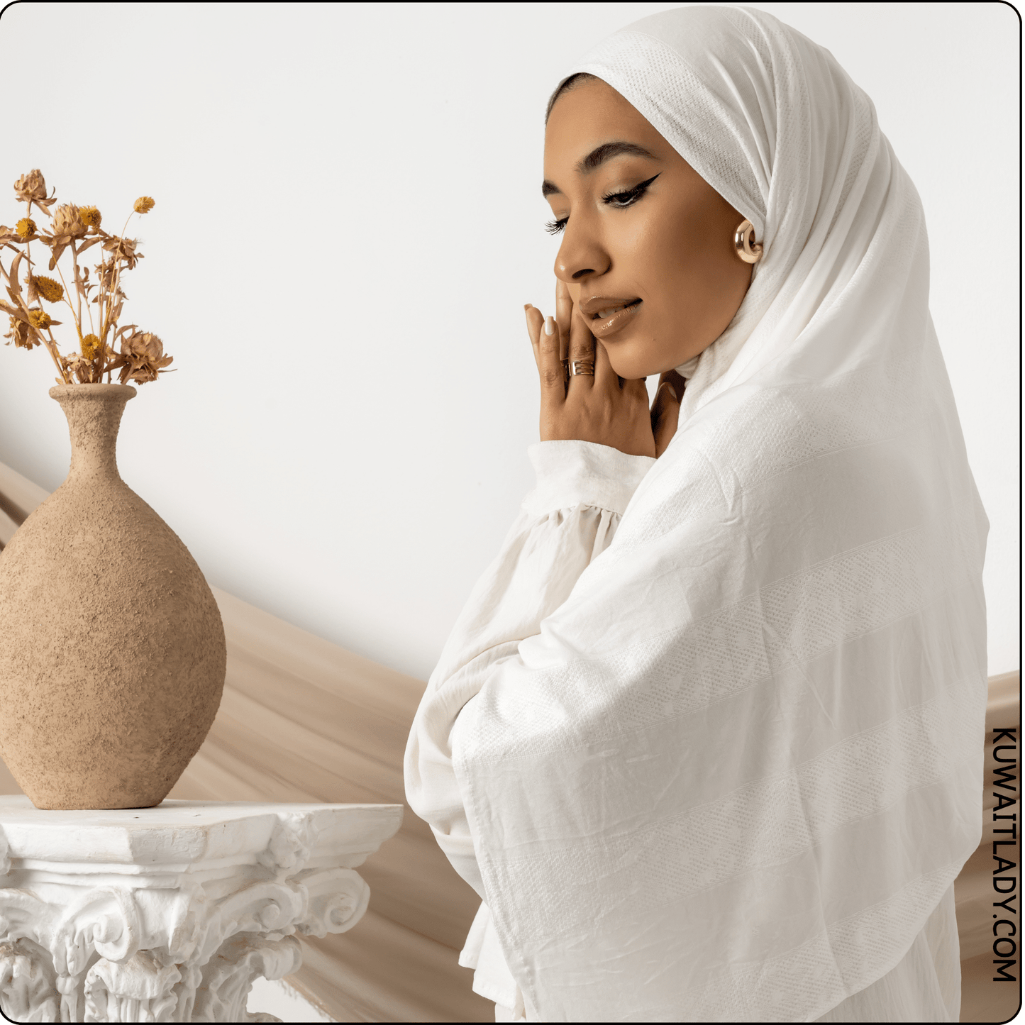 Dotted Cotton Stretch Scarf