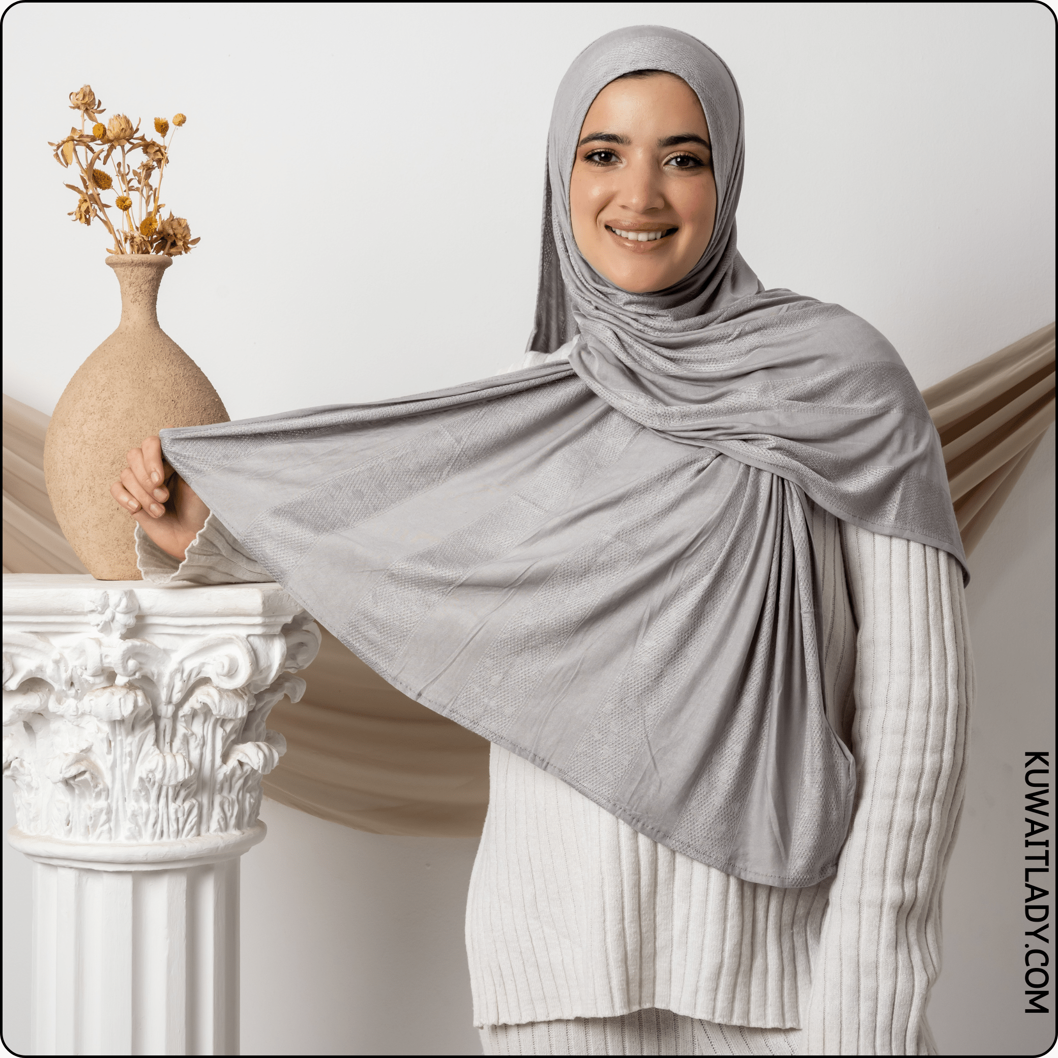 Dotted Cotton Stretch Scarf