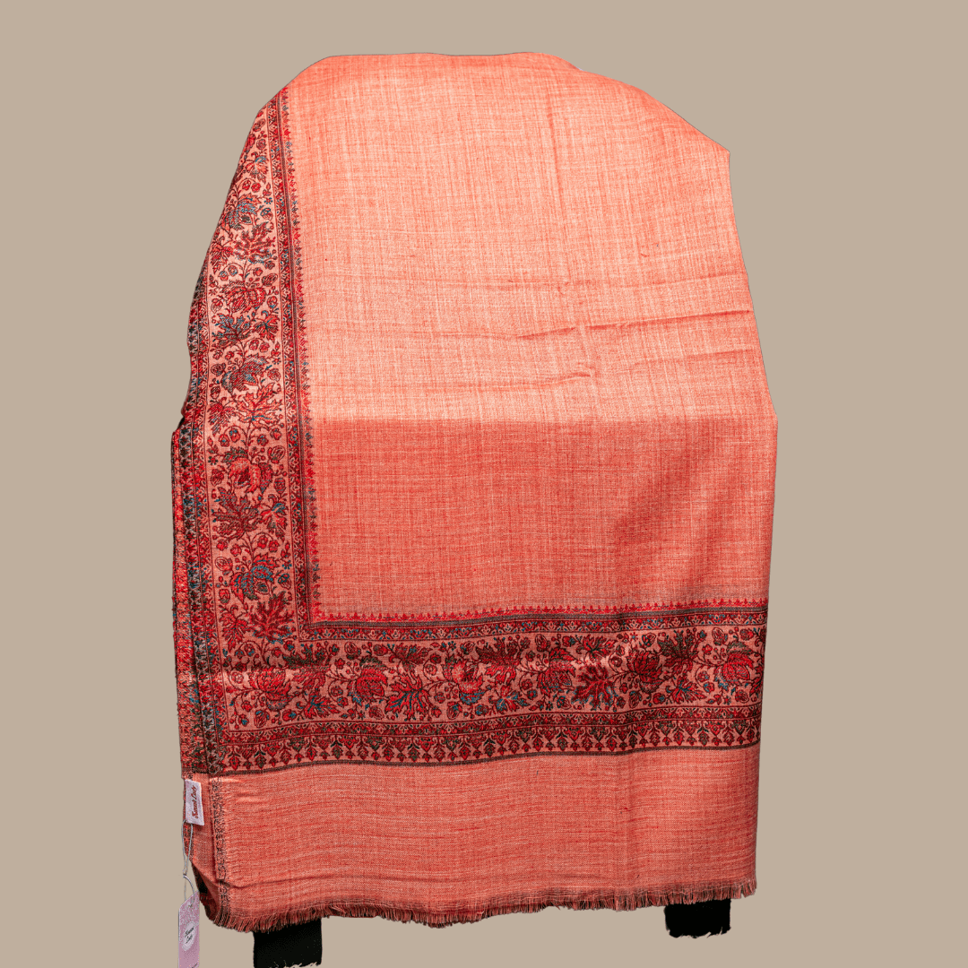 Fine Border Embroidery Print Shawl