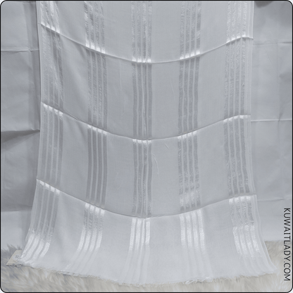 Fourfold Satin Strip Linen Scarf