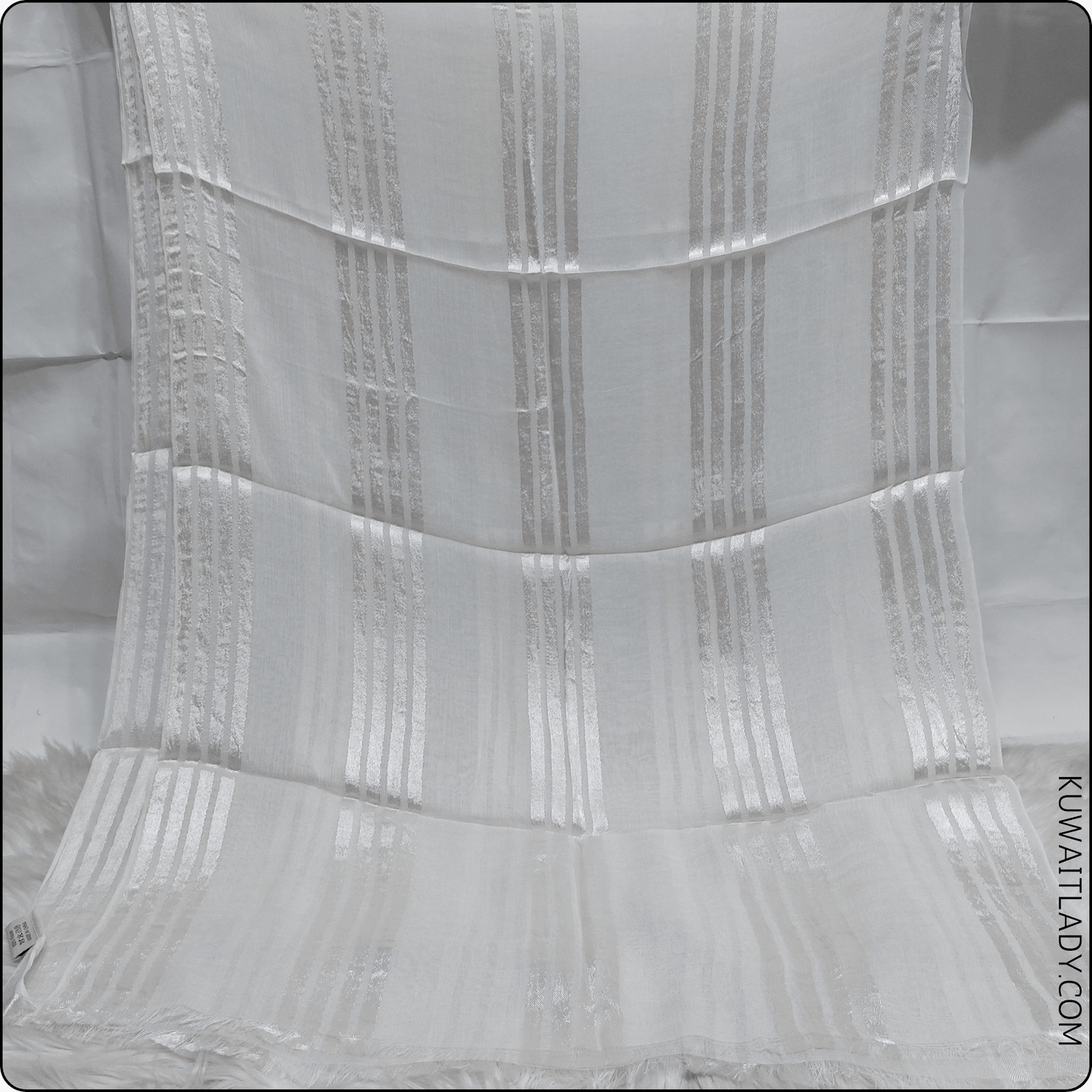 Fourfold Satin Strip Linen Scarf