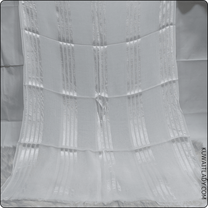 Fourfold Satin Strip Linen Scarf