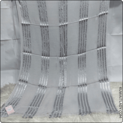 Fourfold Satin Strip Linen Scarf